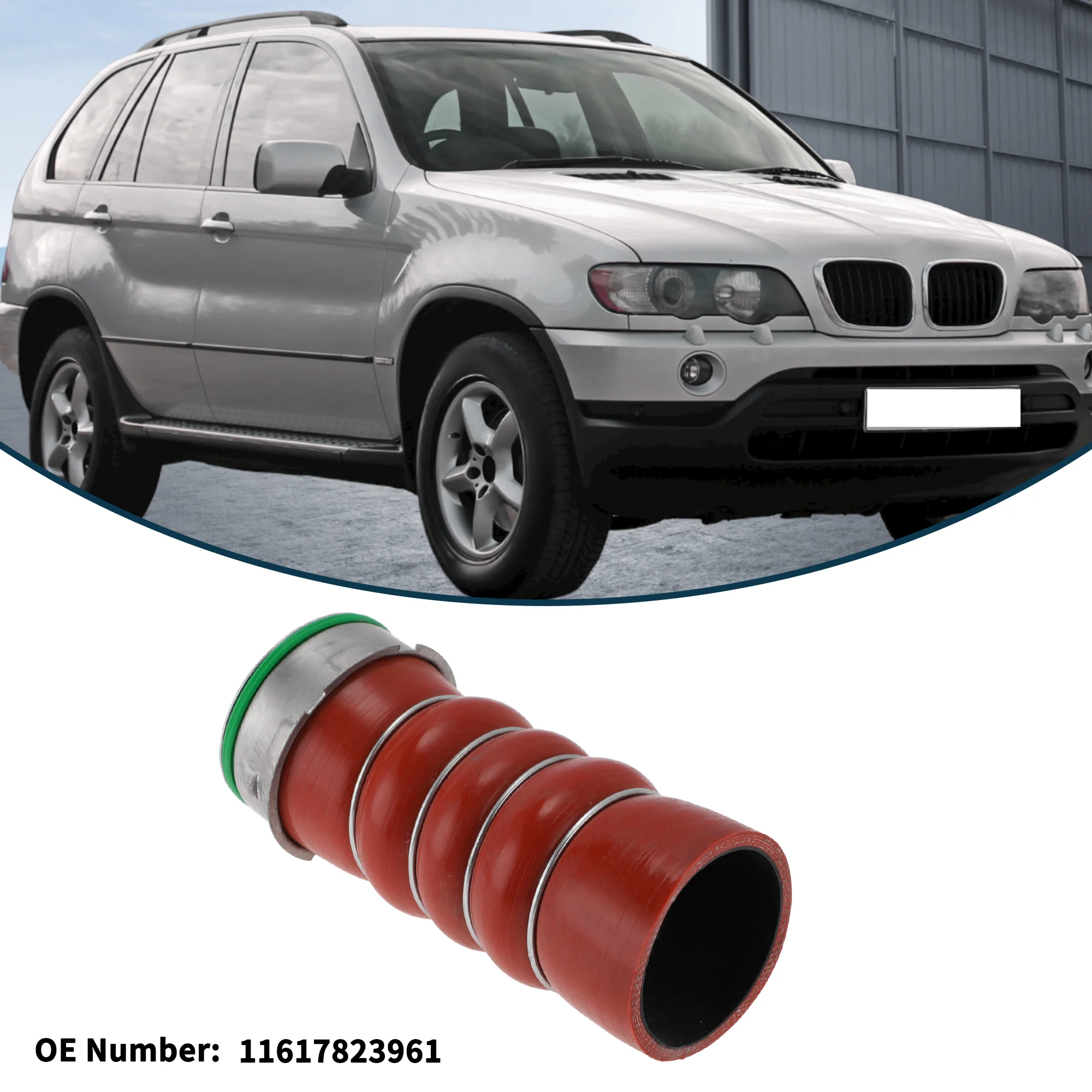 Radiator Hose for BMW 5 Series E60 2005-2009 No.11617823961 Inflating Tube Red - Image 3
