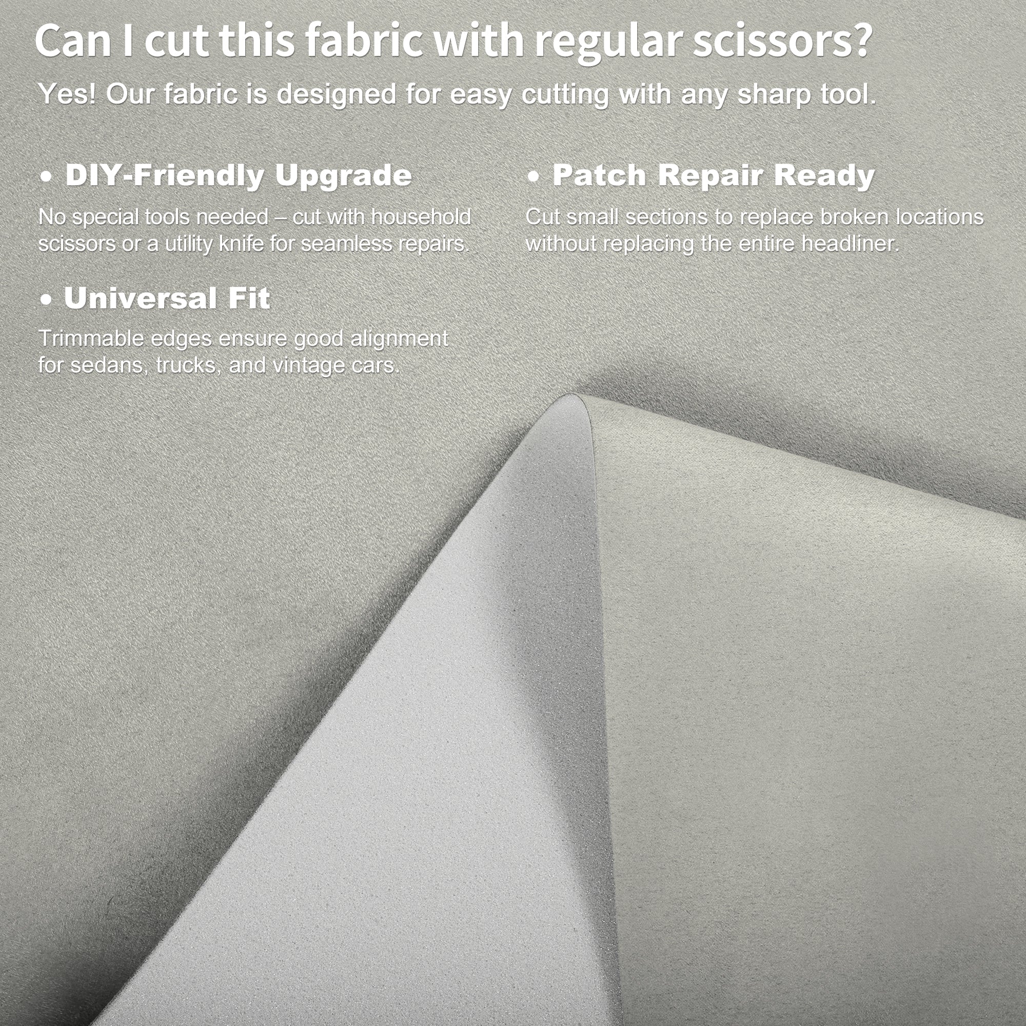 160g Suede Fabric Headliner Fabric 100" L x 60" W Foam Backing Beige - Image 6