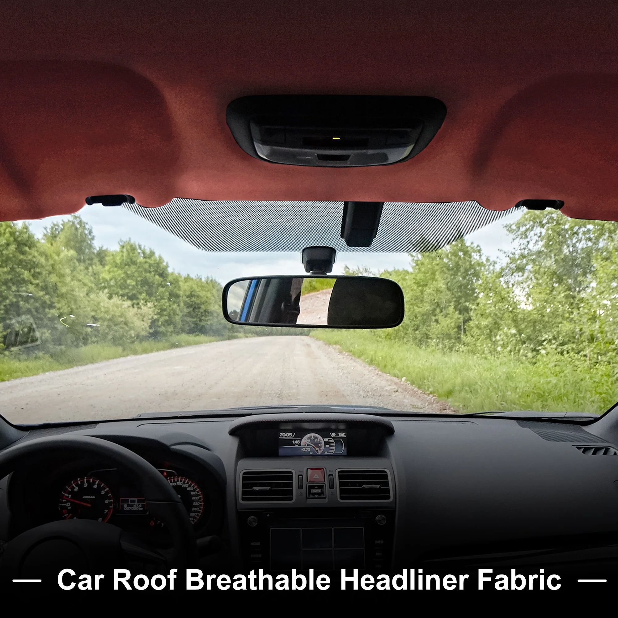 160g Suede Fabric Headliner Fabric 100" L x 60" W Foam Backing Claret - Image 3