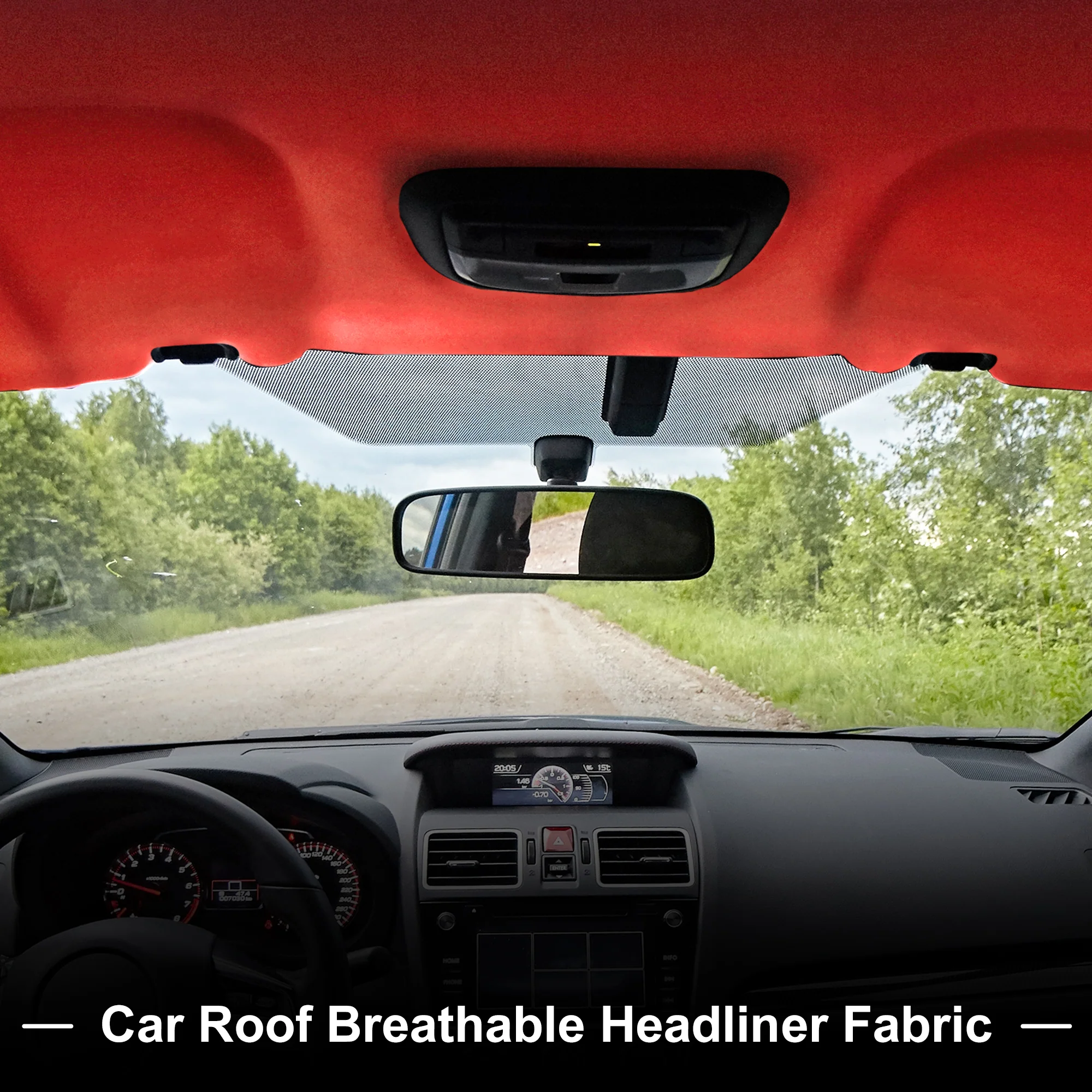 160g Suede Fabric Headliner Fabric 74" L x 60" W Foam Backing Red - Image 3
