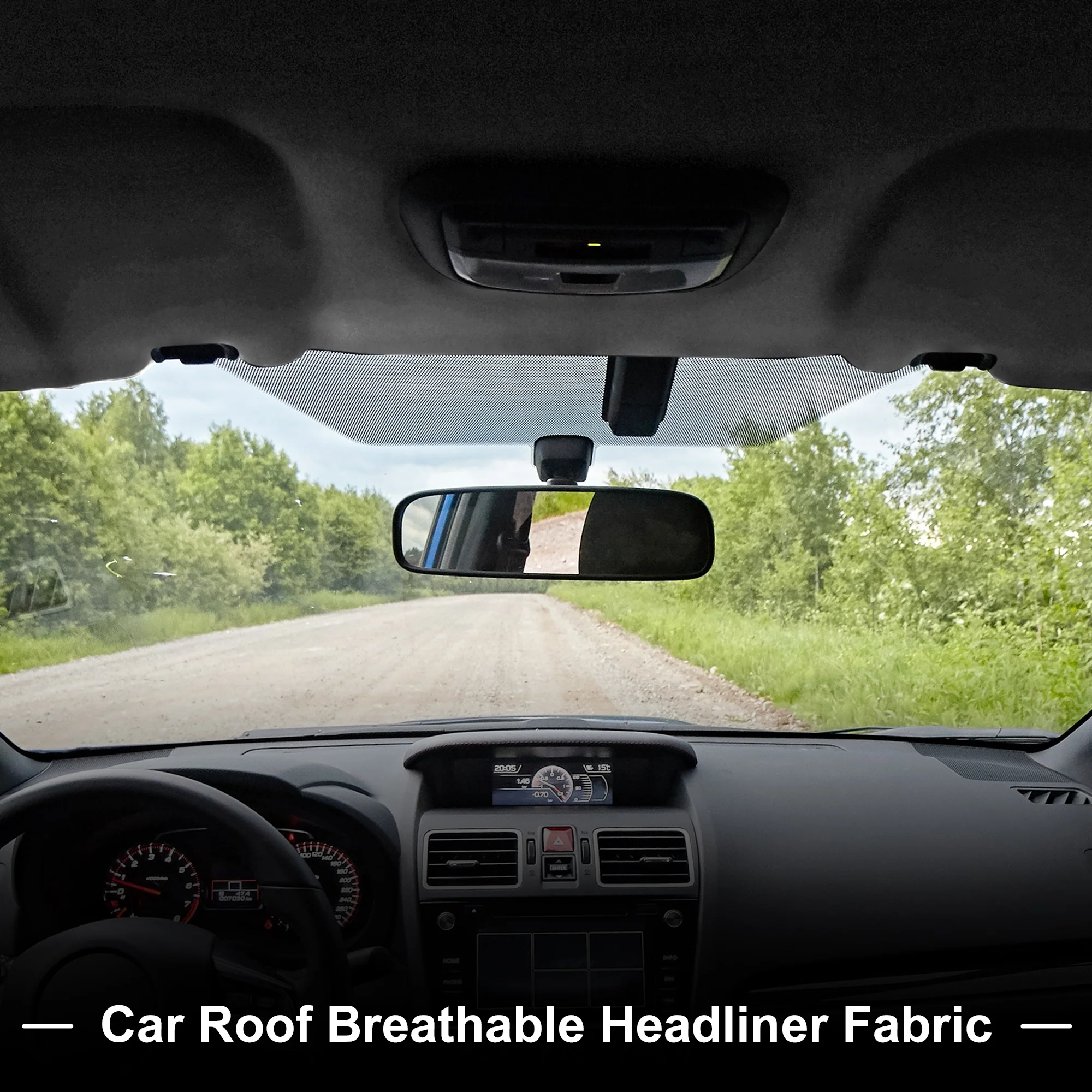 160g Suede Fabric Headliner Fabric 74" L x 60" W Foam Backing Black - Image 3