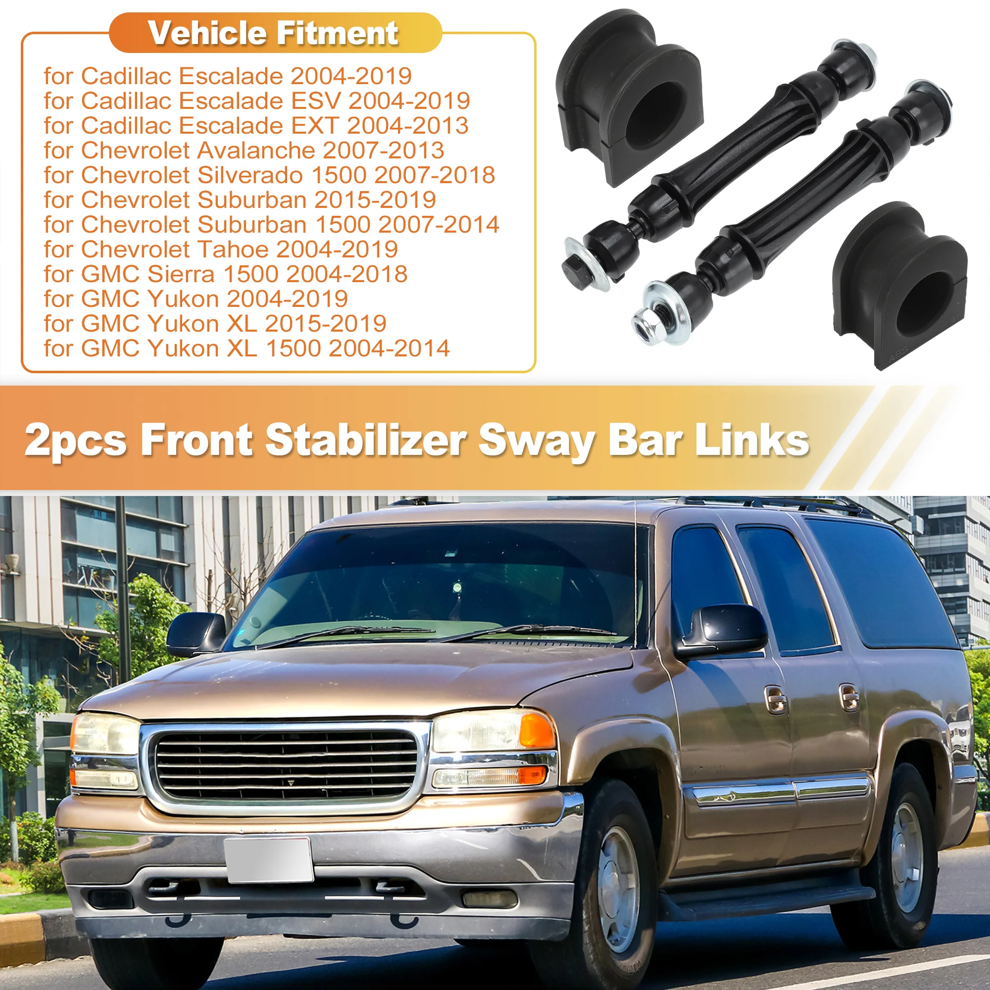 K700432 Front Sway Bar Link Bushing Kit for Chevy Silverado for GMC Sierra Yukon - Image 2