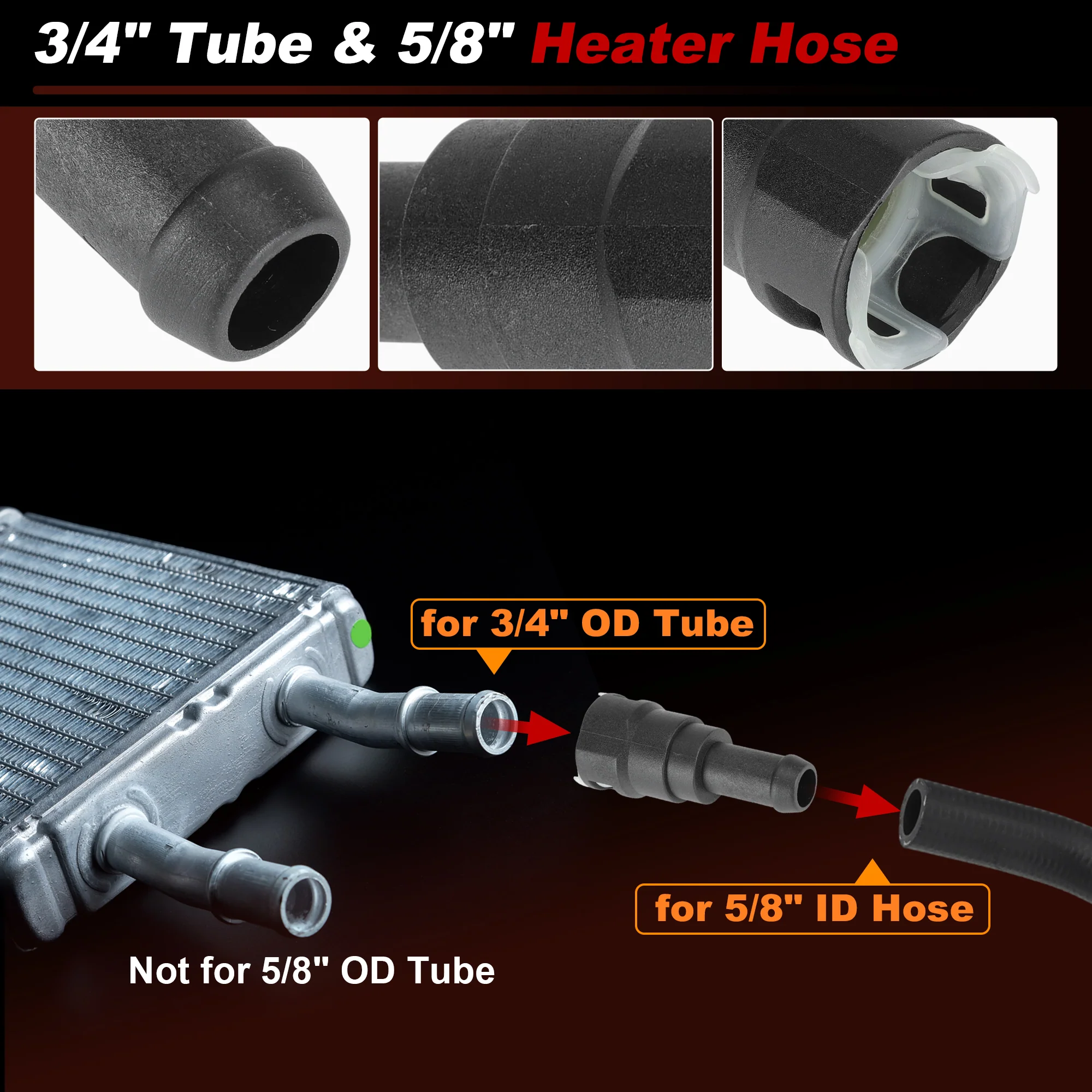 HVAC Heater Hose Connector for Ford Expedition F150 F250 for Lincoln No.800-404 - Image 4
