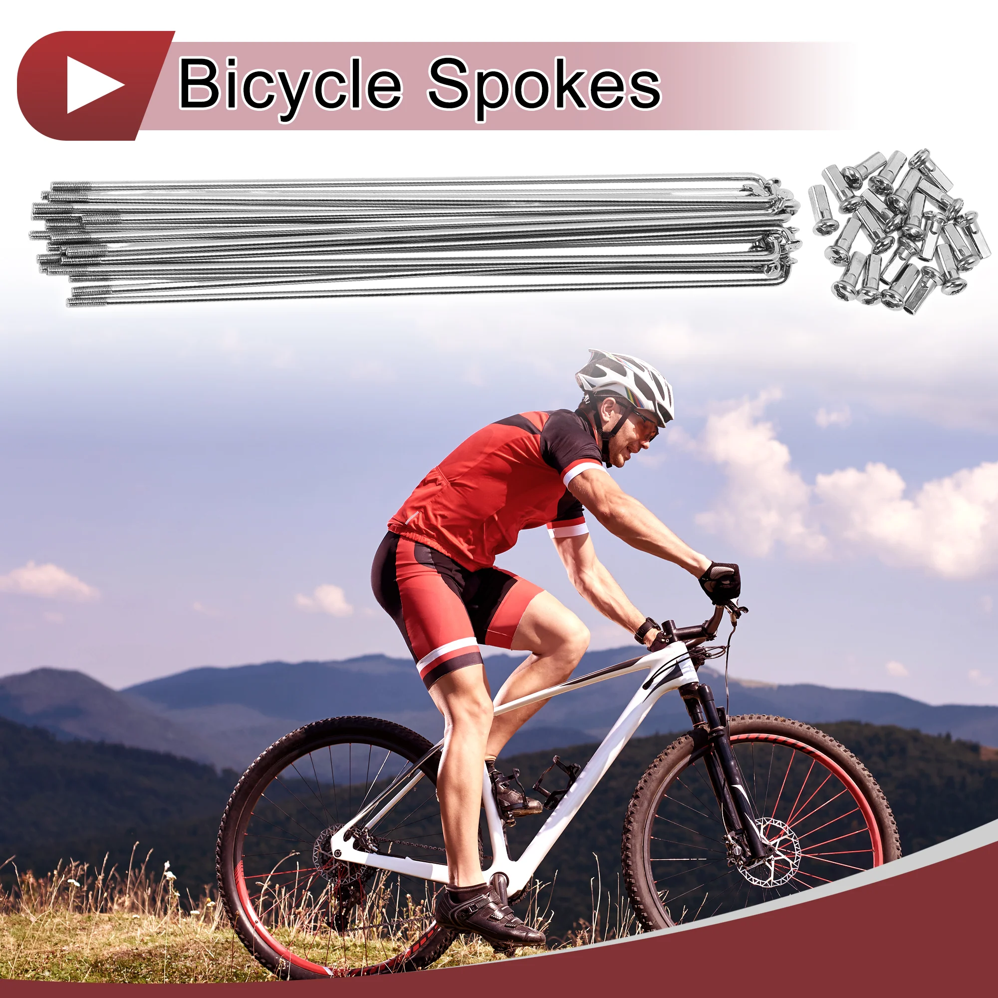20 Set 14G Bicycle Spokes 200mm Bike Wheel Spokes Carbon Steel Galvanized - Image 2