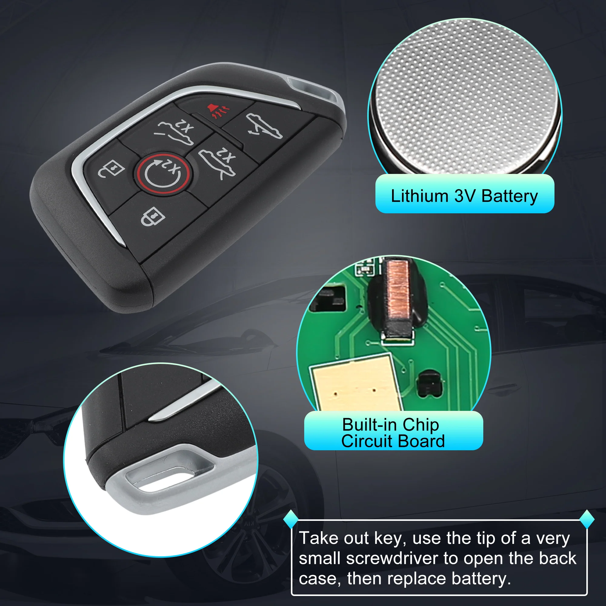 YG0G20TB1 433MHz Keyless Entry Remote Key Fob for Chevy Corvette C8 2020-2024 - Image 4