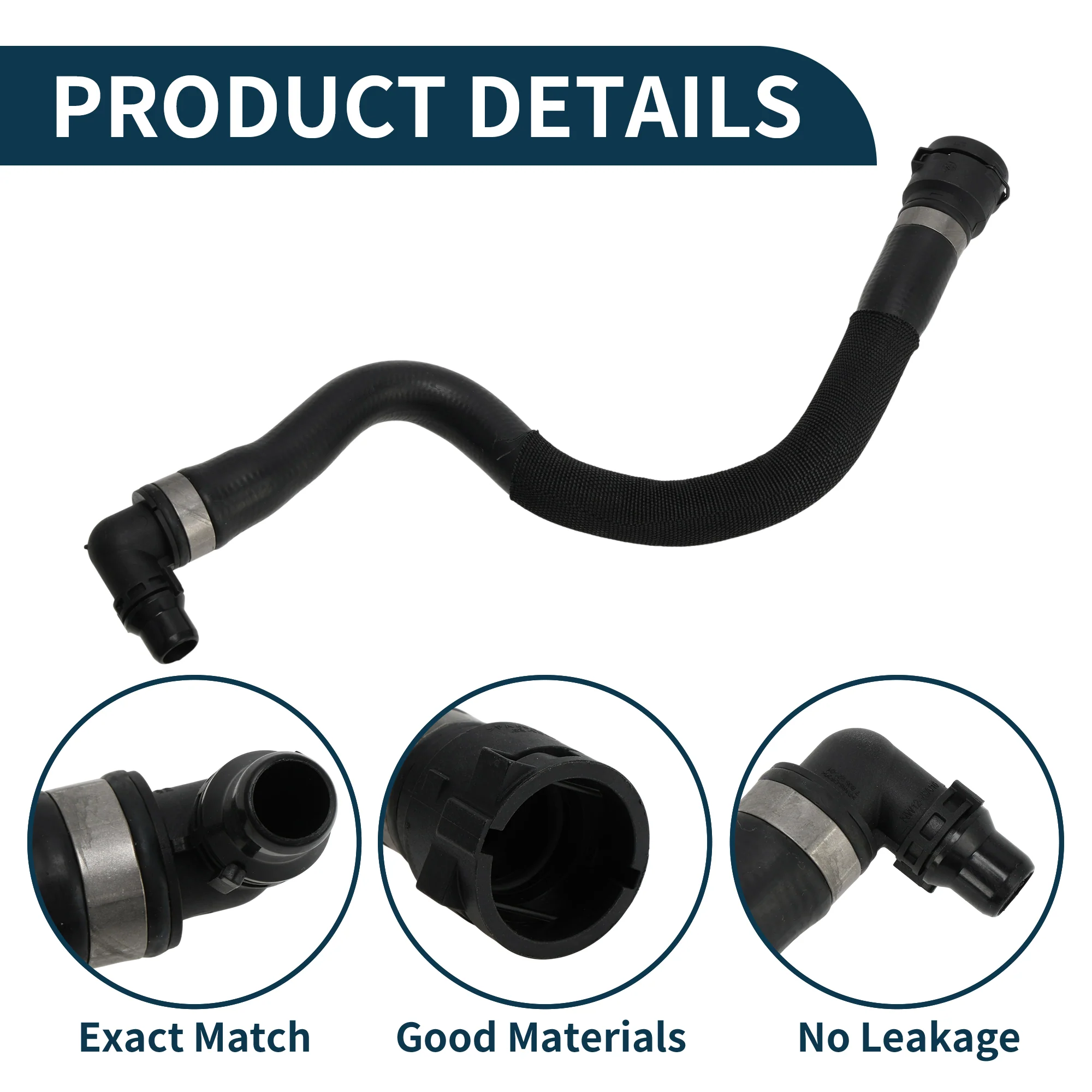 Radiator Hose Heater Hose for BMW X5 2008-2013 No.17127805601 Coolant Hose Black - Image 4