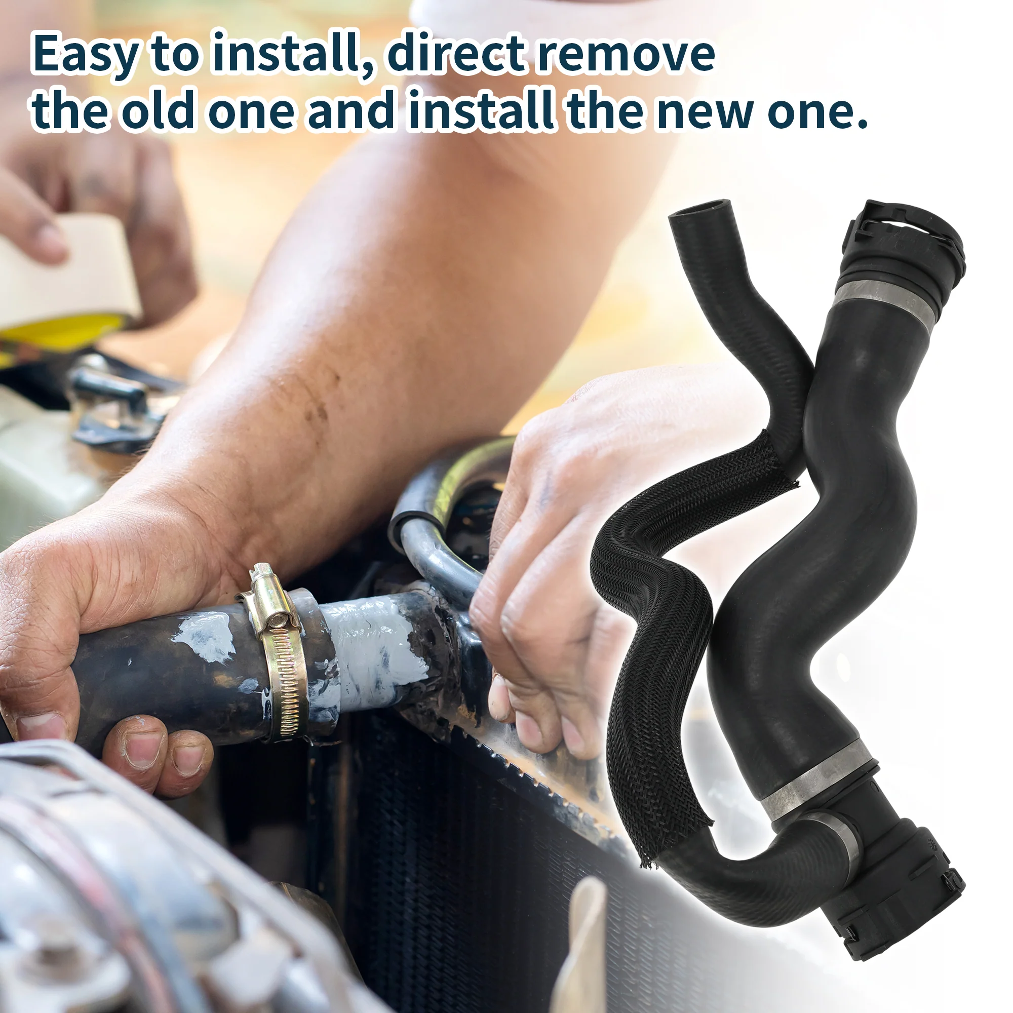 Radiator Hose Heater Hose for 5 Series 2009 No.17127582924 Coolant Hose Black - Image 6