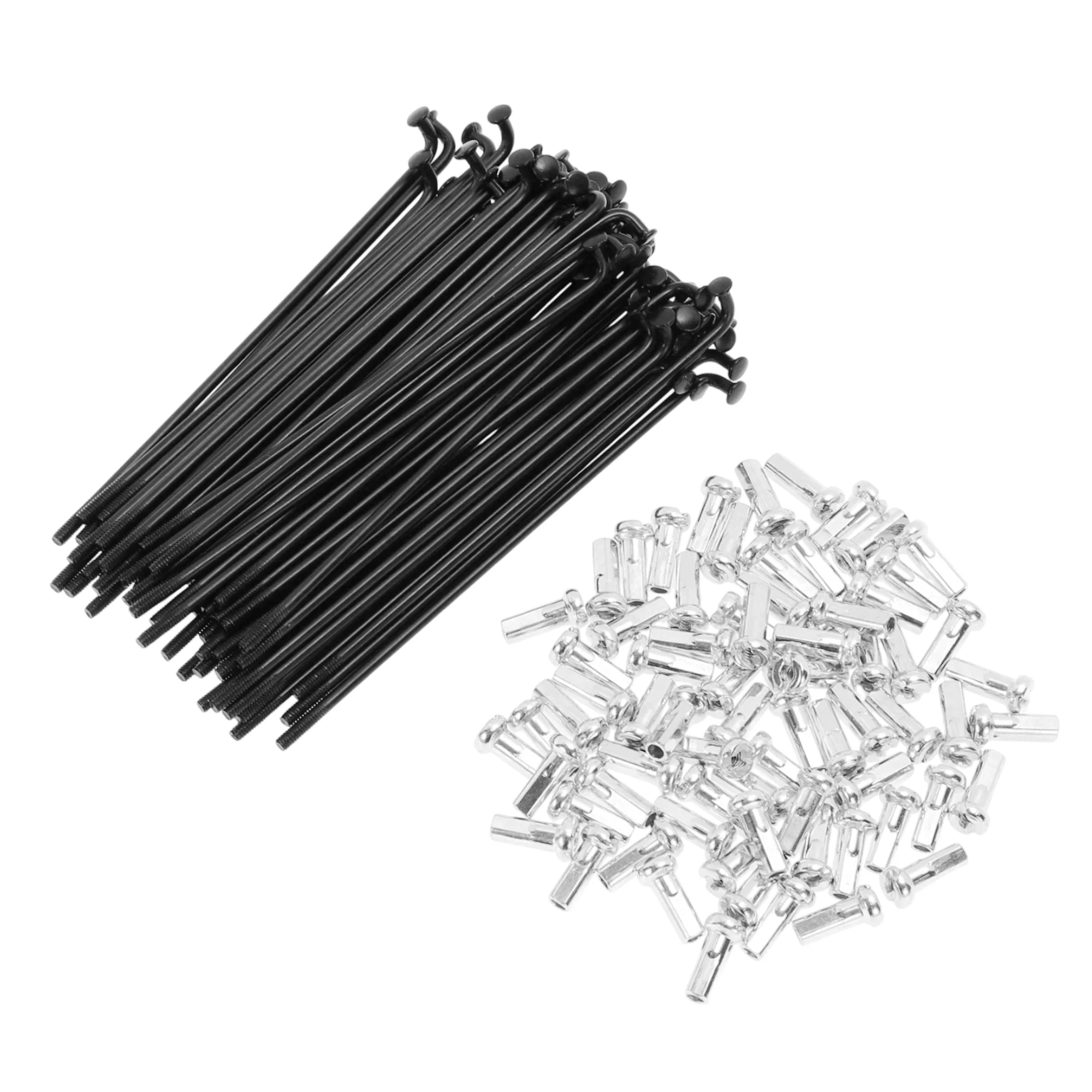 72 Set 14G Bicycle Spokes 85mm Bike Wheel Spokes Carbon Steel Black