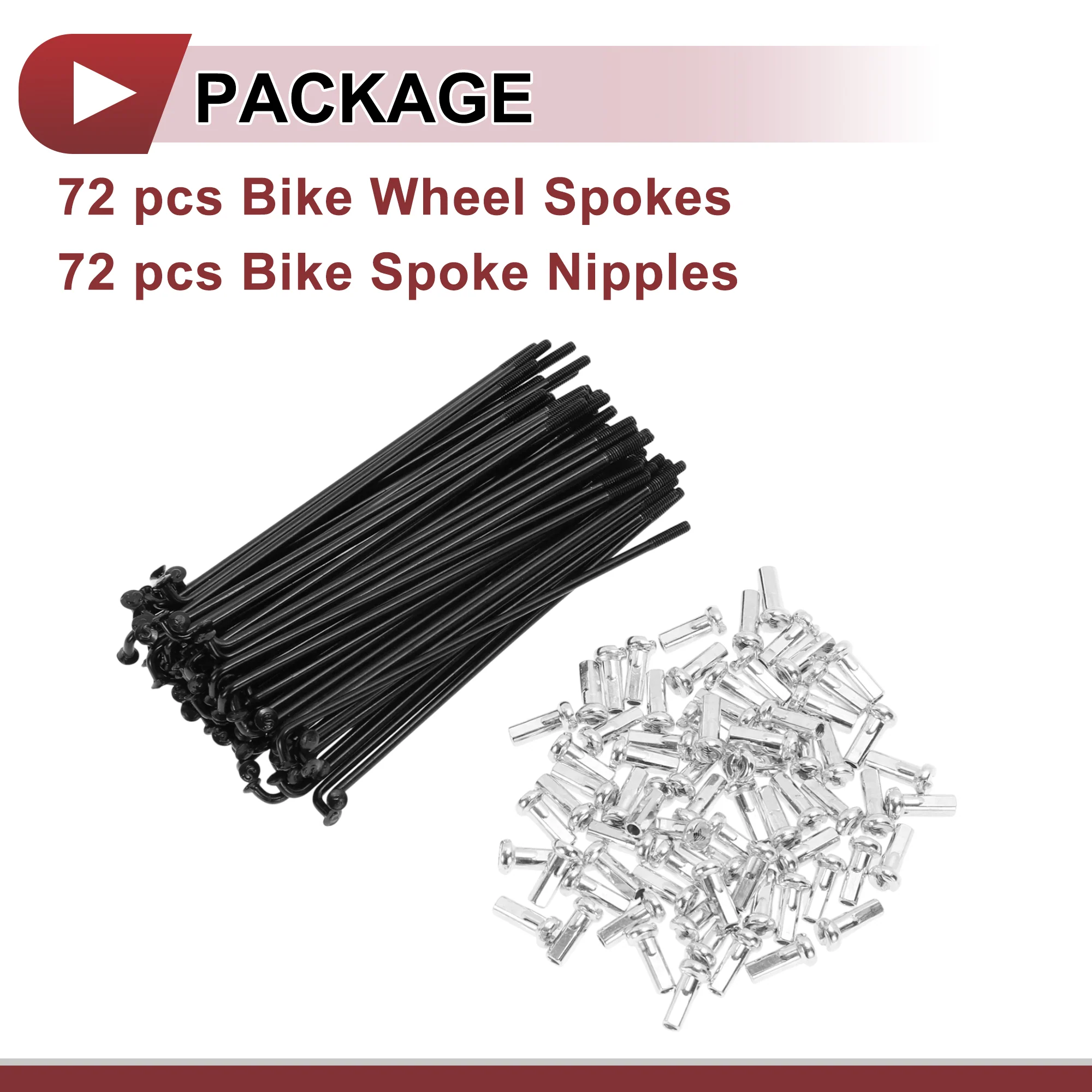 72 Set 14G Bicycle Spokes 88mm Bike Wheel Spokes Carbon Steel Black - Image 5