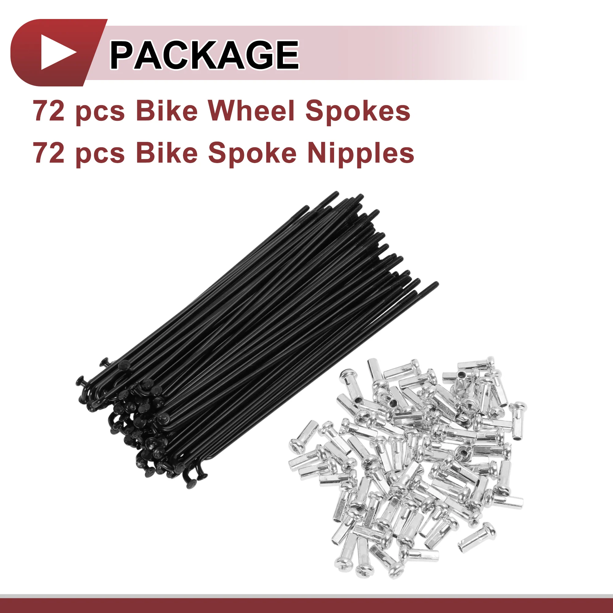 72 Set 14G Bicycle Spokes 101mm Bike Wheel Spokes Carbon Steel Black - Image 5
