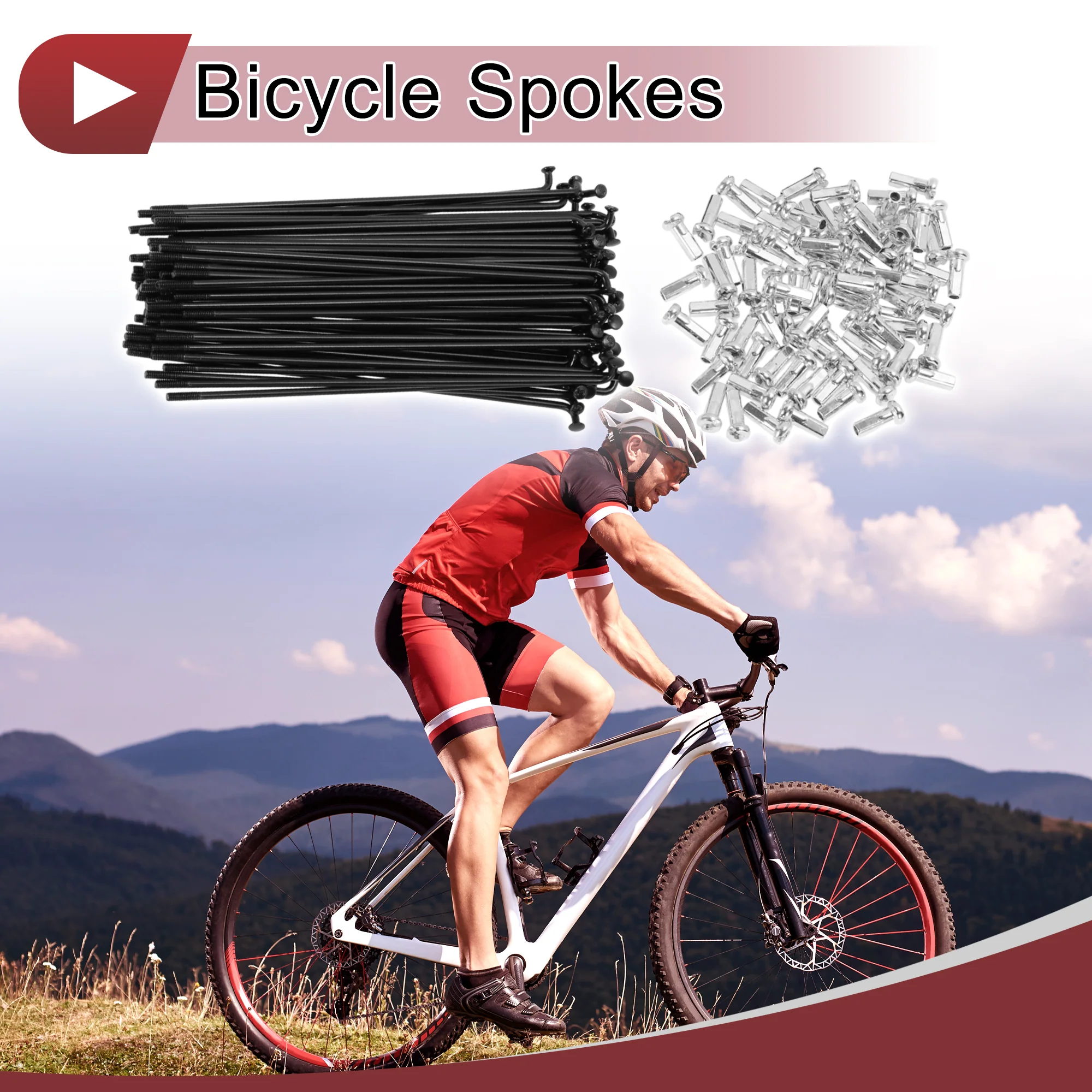 72 Set 14G Bicycle Spokes 115mm Bike Wheel Spokes Carbon Steel Black - Image 2