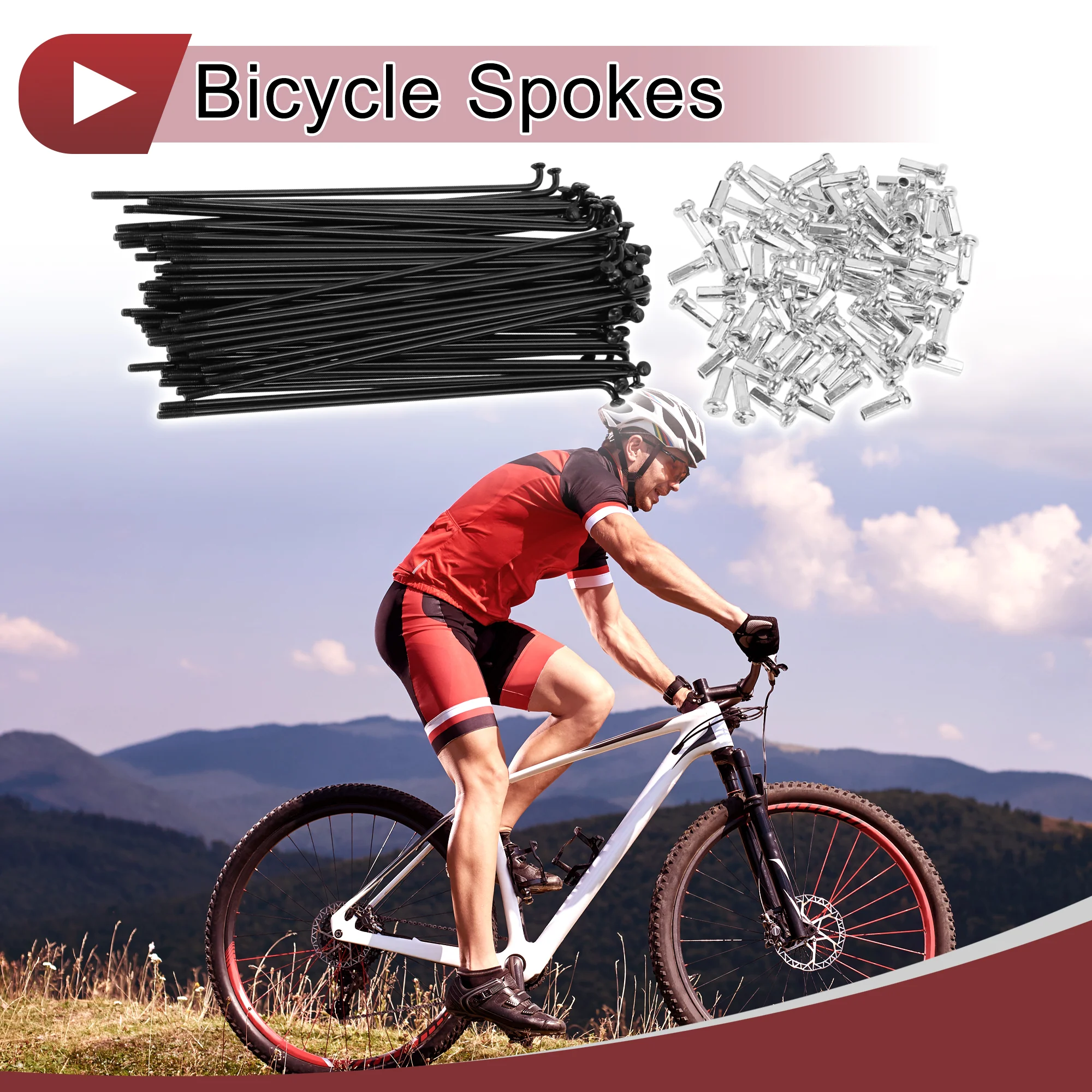 72 Set 14G Bicycle Spokes 120mm Bike Wheel Spokes Carbon Steel Black - Image 2