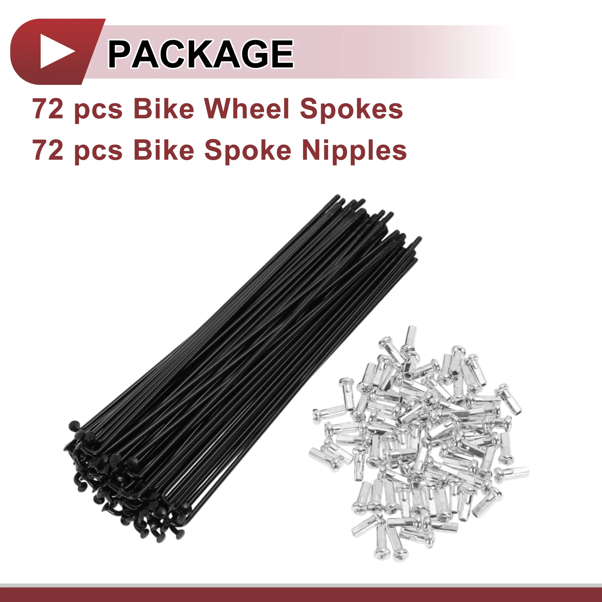 72 Set 14G Bicycle Spokes 142mm Bike Wheel Spokes Carbon Steel Black - Image 5