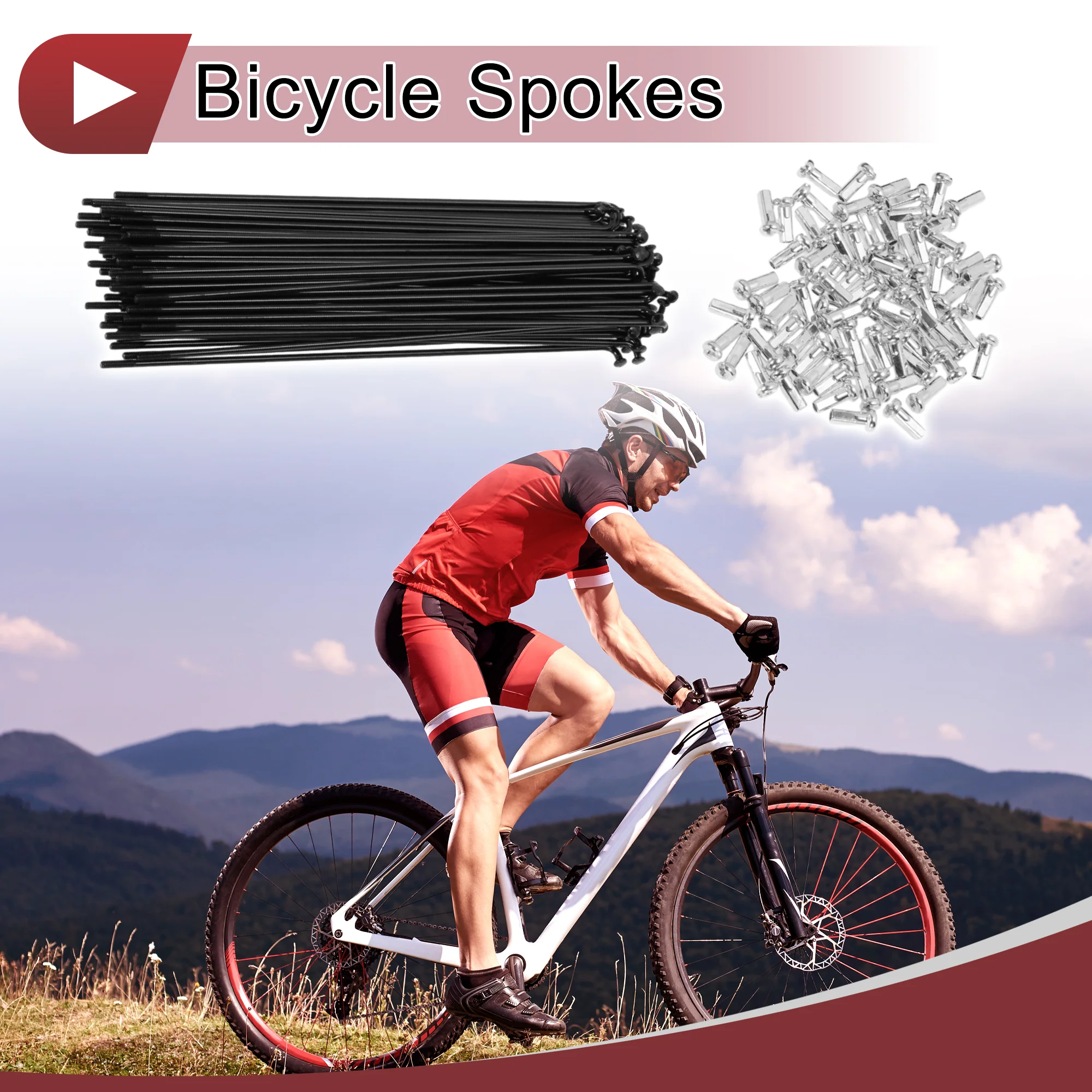 72 Set 14G Bicycle Spokes 148mm Bike Wheel Spokes Carbon Steel Black - Image 2