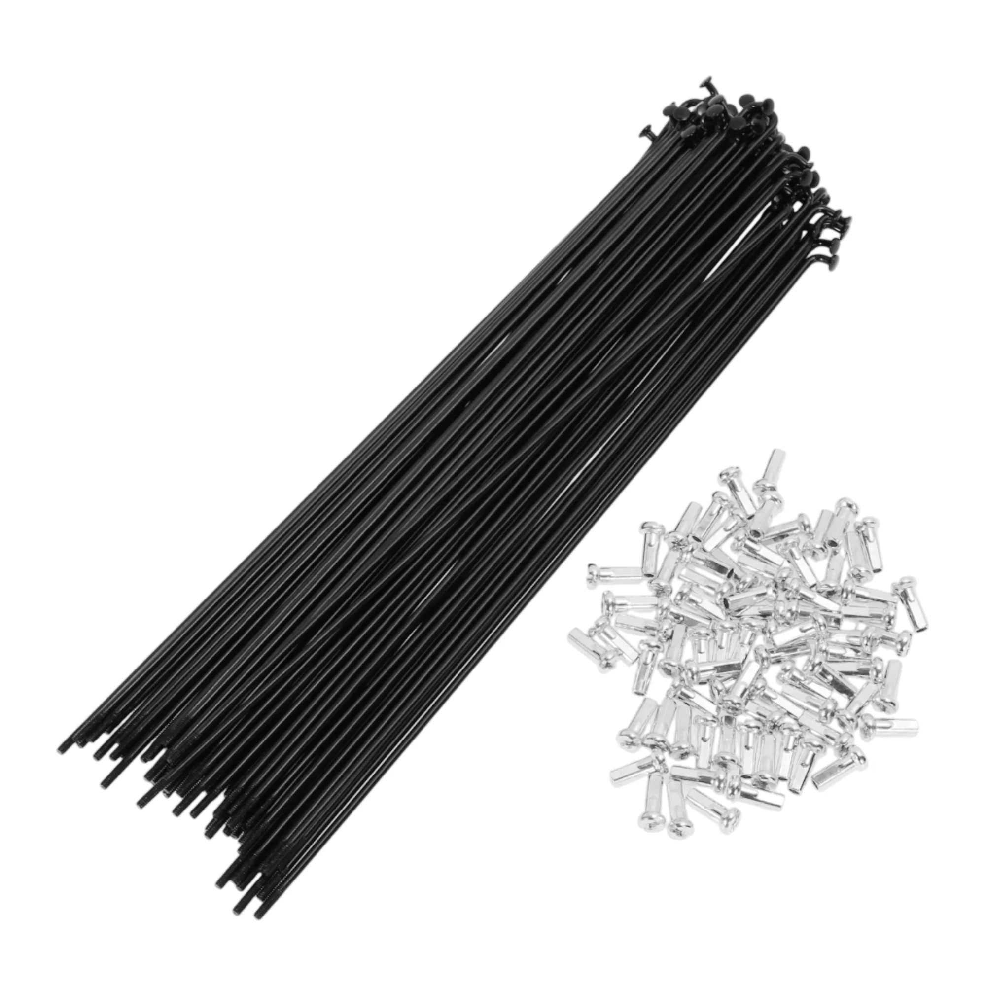 72 Set 14G Bicycle Spokes 204mm Bike Wheel Spokes Carbon Steel Black