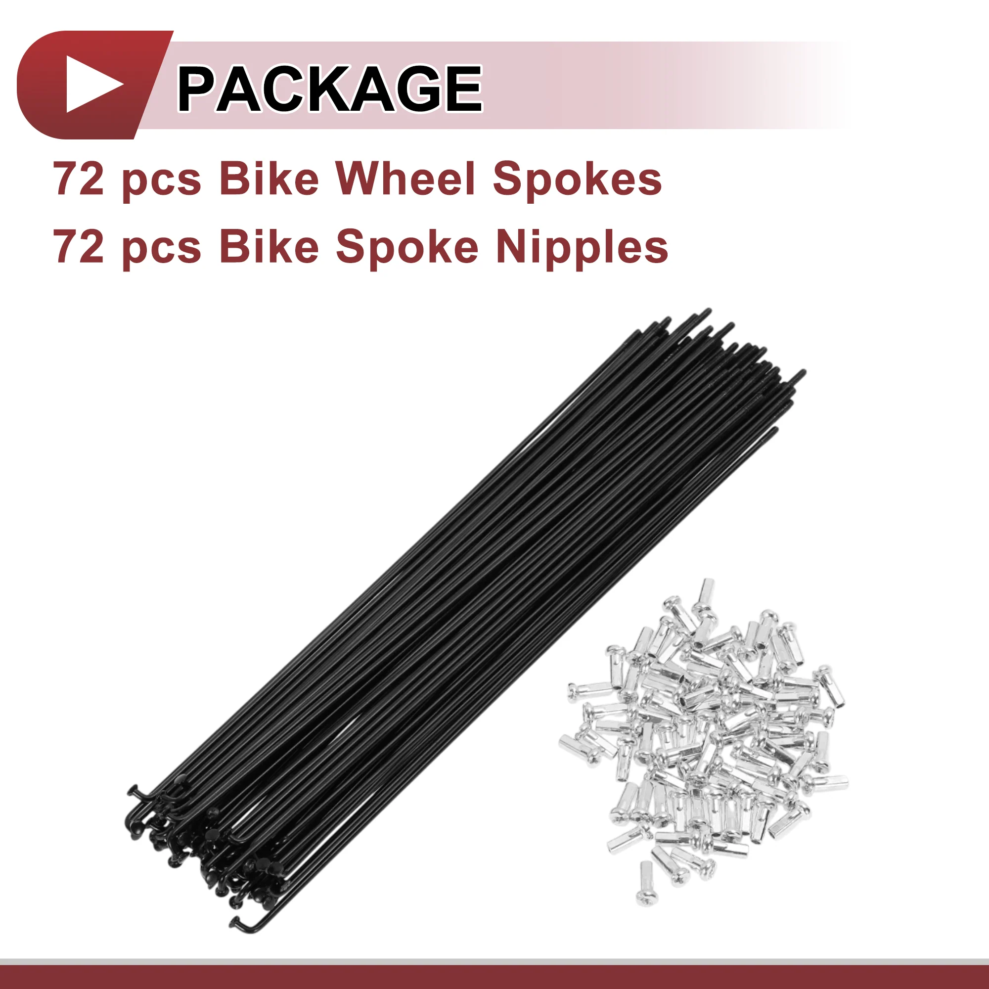 72 Set 14G Bicycle Spokes 214mm Bike Wheel Spokes Carbon Steel Black - Image 5