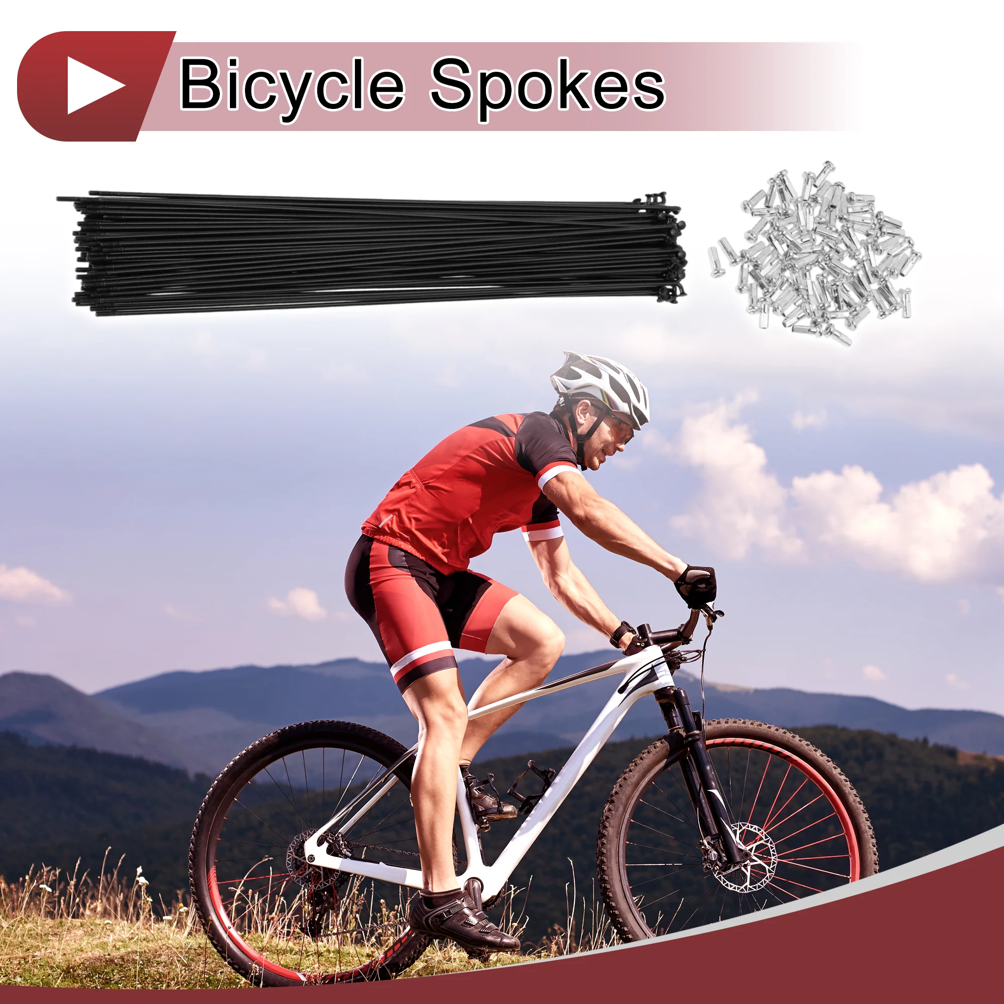 72 Set 14G Bicycle Spokes 262mm Bike Wheel Spokes Carbon Steel Black - Image 2