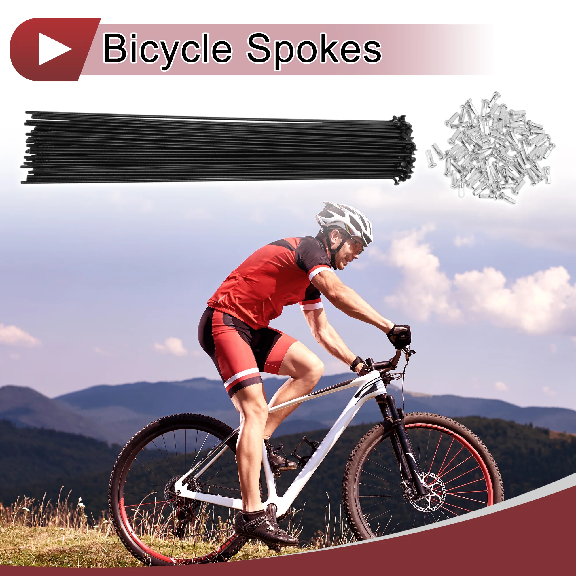 72 Set 14G Bicycle Spokes 274mm Bike Wheel Spokes Carbon Steel Black - Image 2