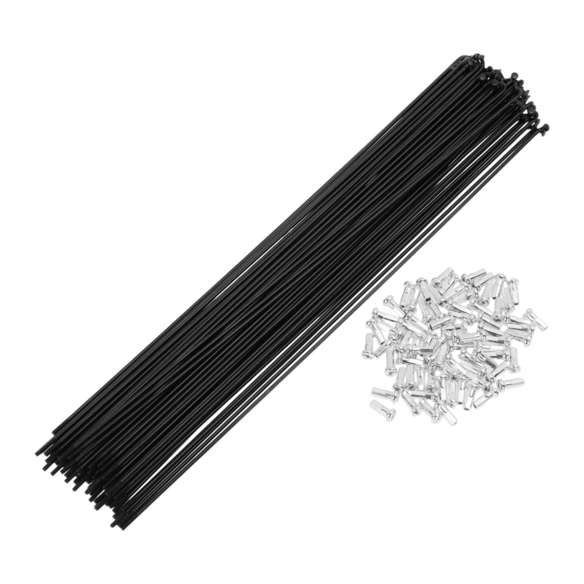 72 Set 14G Bicycle Spokes 283mm Bike Wheel Spokes Carbon Steel Black