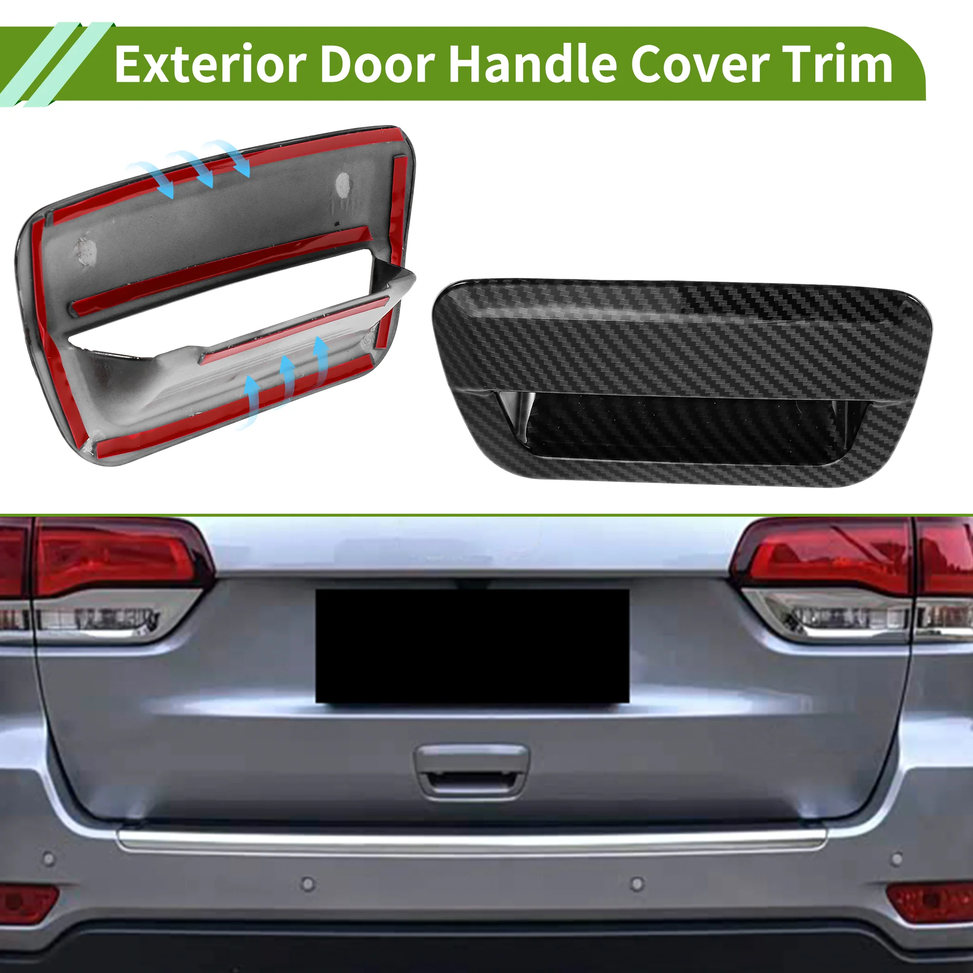 Exterior Door Handle Cover Trim Door Handle Cover for Jeep Grand Cherokee Black - Image 3