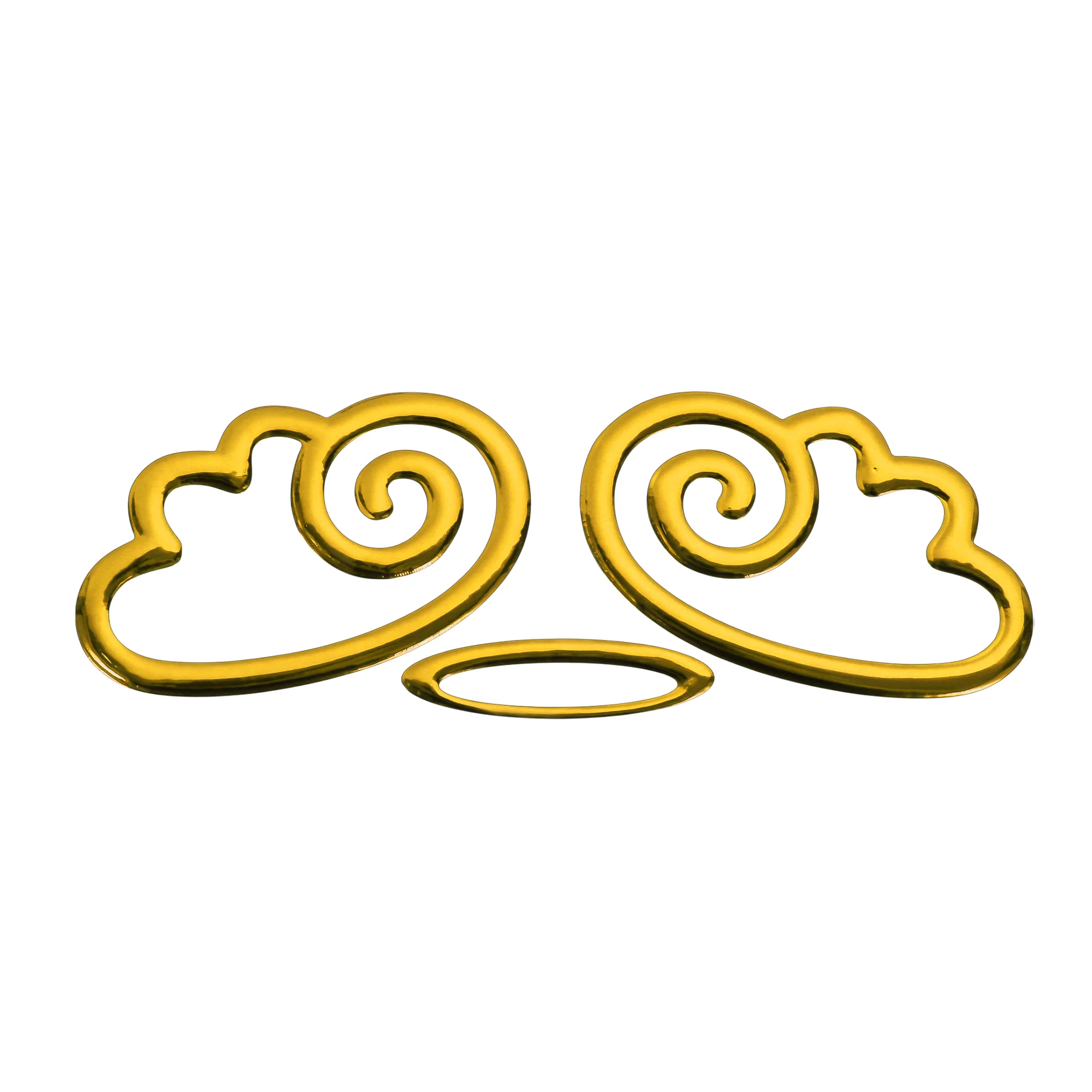 Angel Round Wings Pattern Car Bumper Sticker Decal Waterproof Gold Tone 16x5.5cm