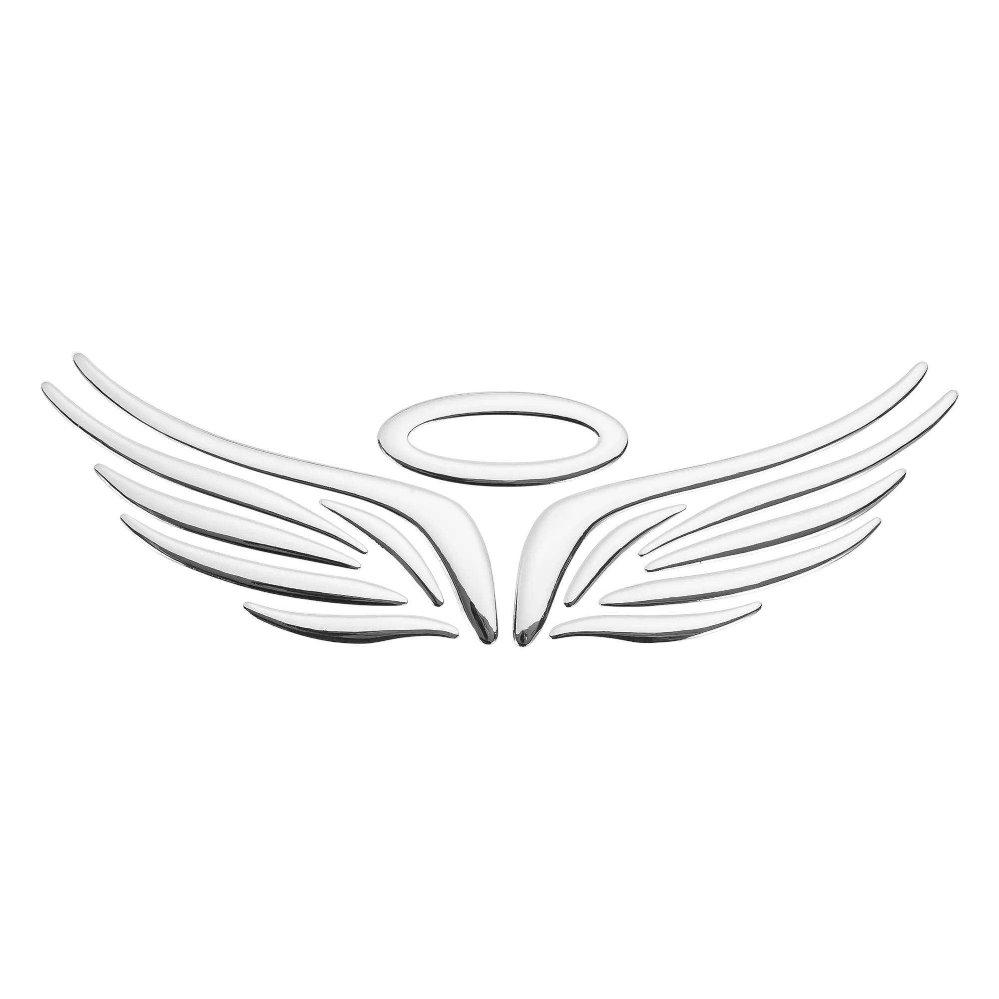 Angel Pointed Wings Pattern Car Bumper Sticker Decal Waterproof Silver Tone