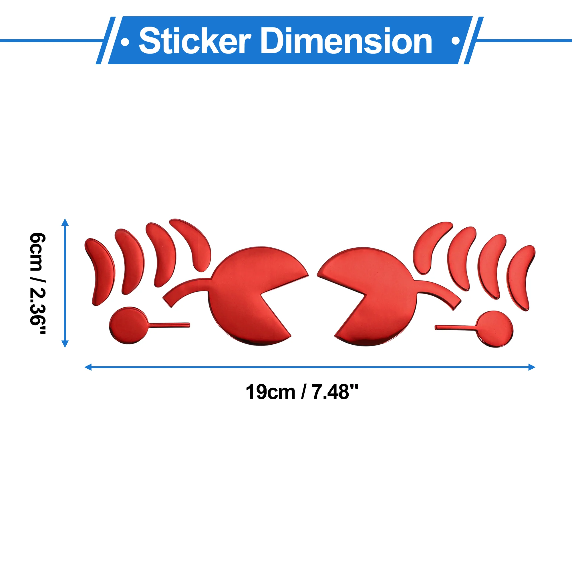 1 Pc Pattern Car Bumper Sticker Decal Waterproof Soft Rubber Red 19x6cm - Image 3