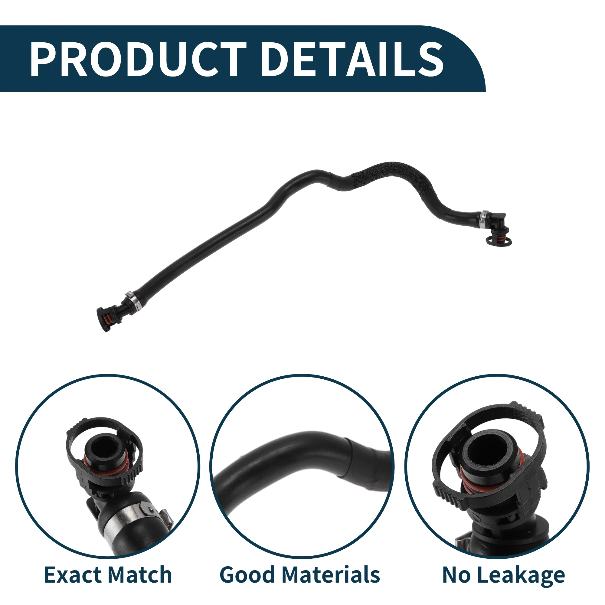 Radiator Hose for BMW 550i 2013-2016 No.11158647299 Rubber Coolant Hose Black - Image 4