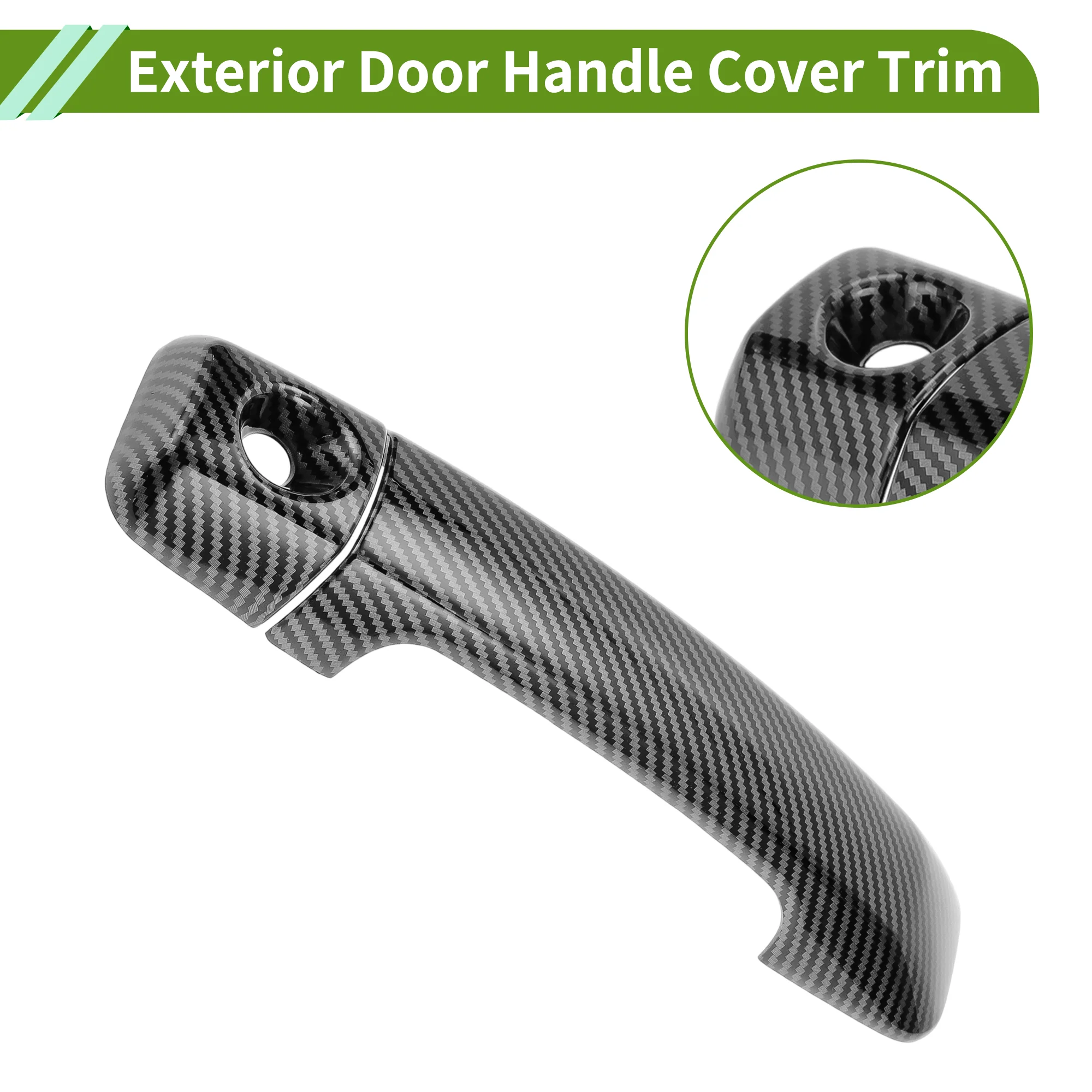 Exterior Door Handle Cover Trim for Toyota FJ Cruiser Carbon Fiber Black 2 Pcs - Image 4