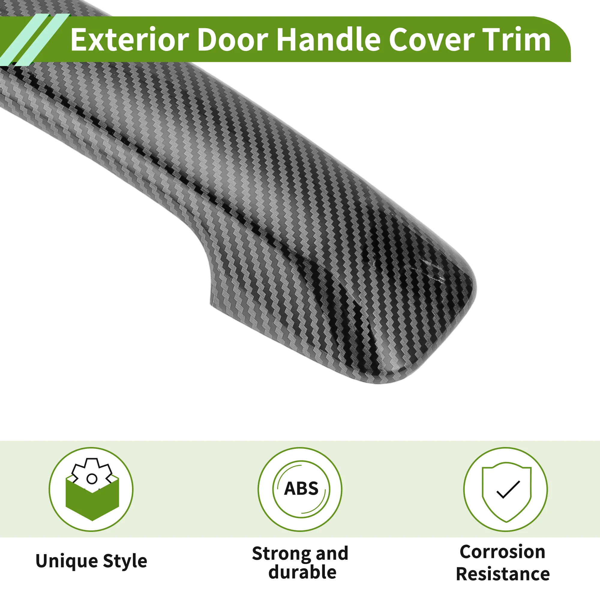 Exterior Door Handle Cover Trim for Toyota FJ Cruiser Carbon Fiber Black 2 Pcs - Image 5