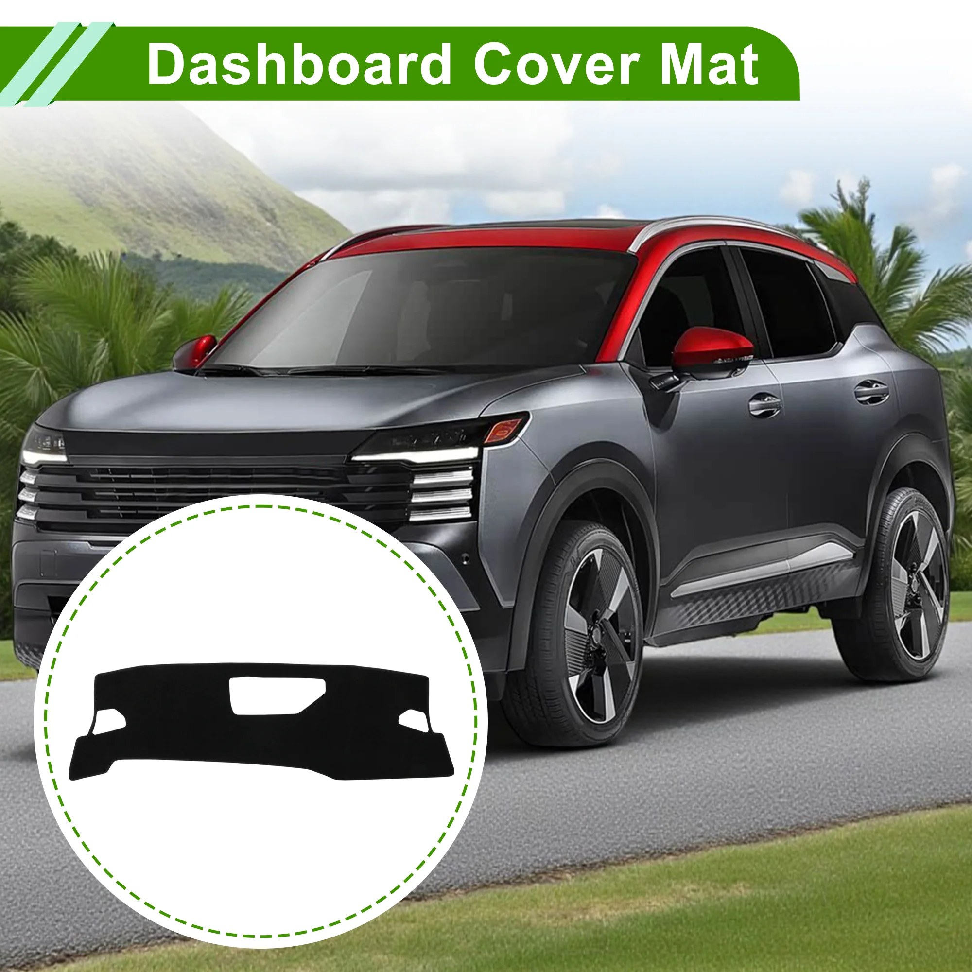 Dashboard Cover for Nissan Kicks 2025 Black 1Pc Sunshield Protector Pad - Image 2
