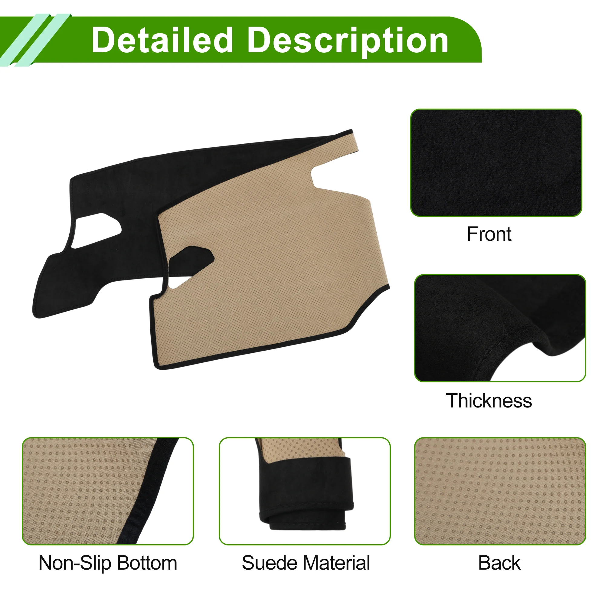 Dashboard Cover for Nissan Kicks 2025 Black 1 Pcs Sunshield Protector Pad - Image 6