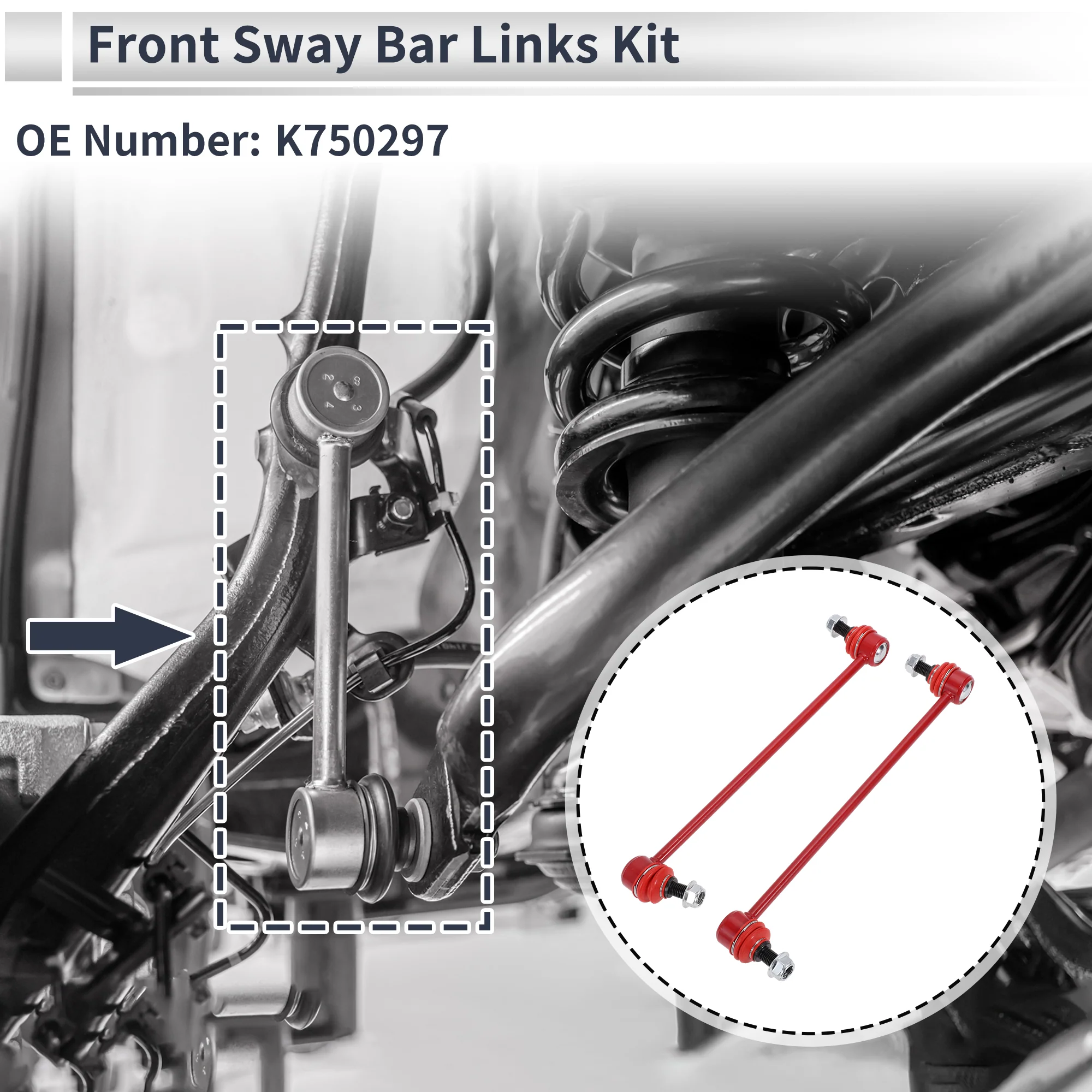 Front Stabilizer Bar Links for Acura RDX 2007-2012 No.K750297 2 Pcs - Image 2