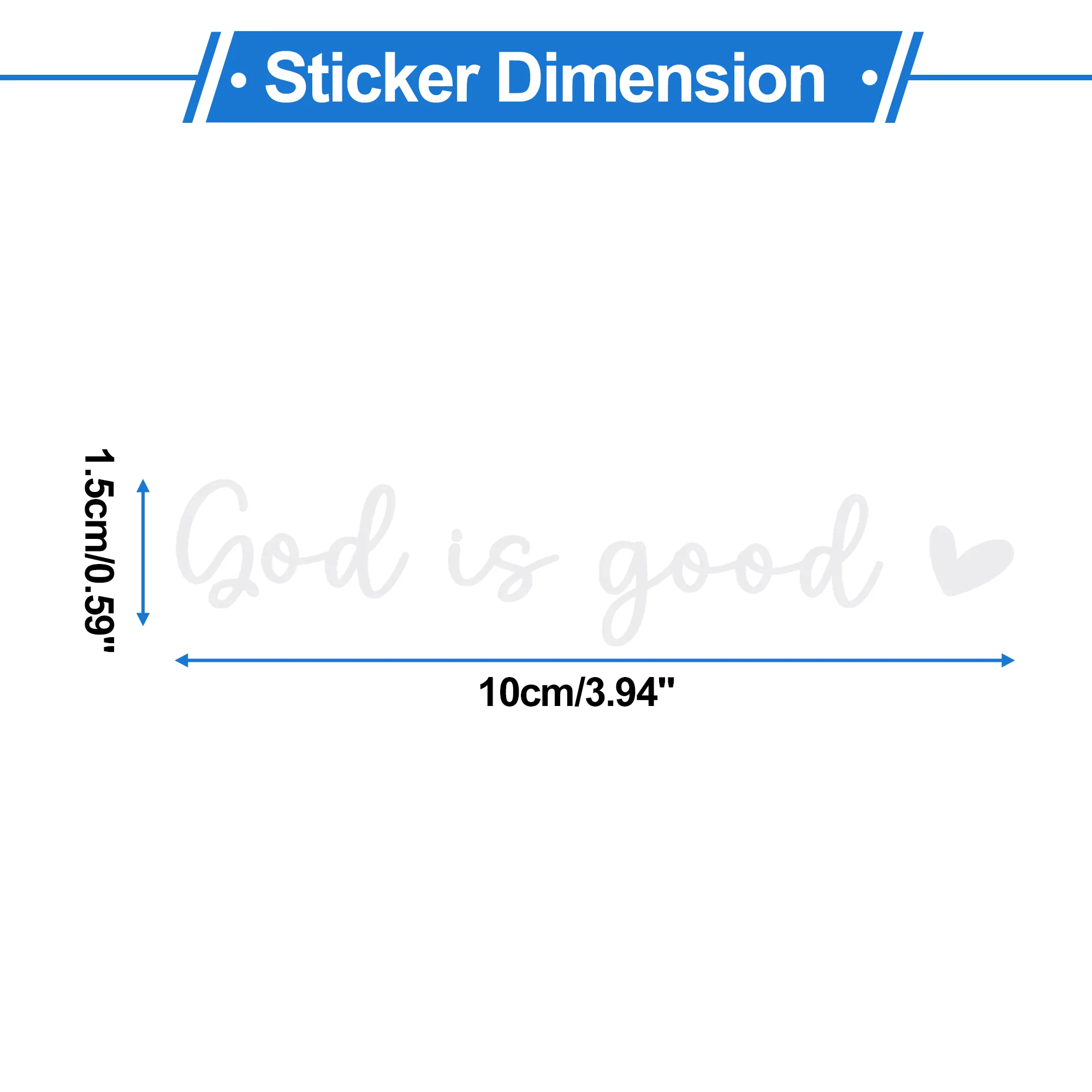 2 Pcs God is Good Pattern Car Bumper Sticker Decal Waterproof White 10x1.5cm - Image 3