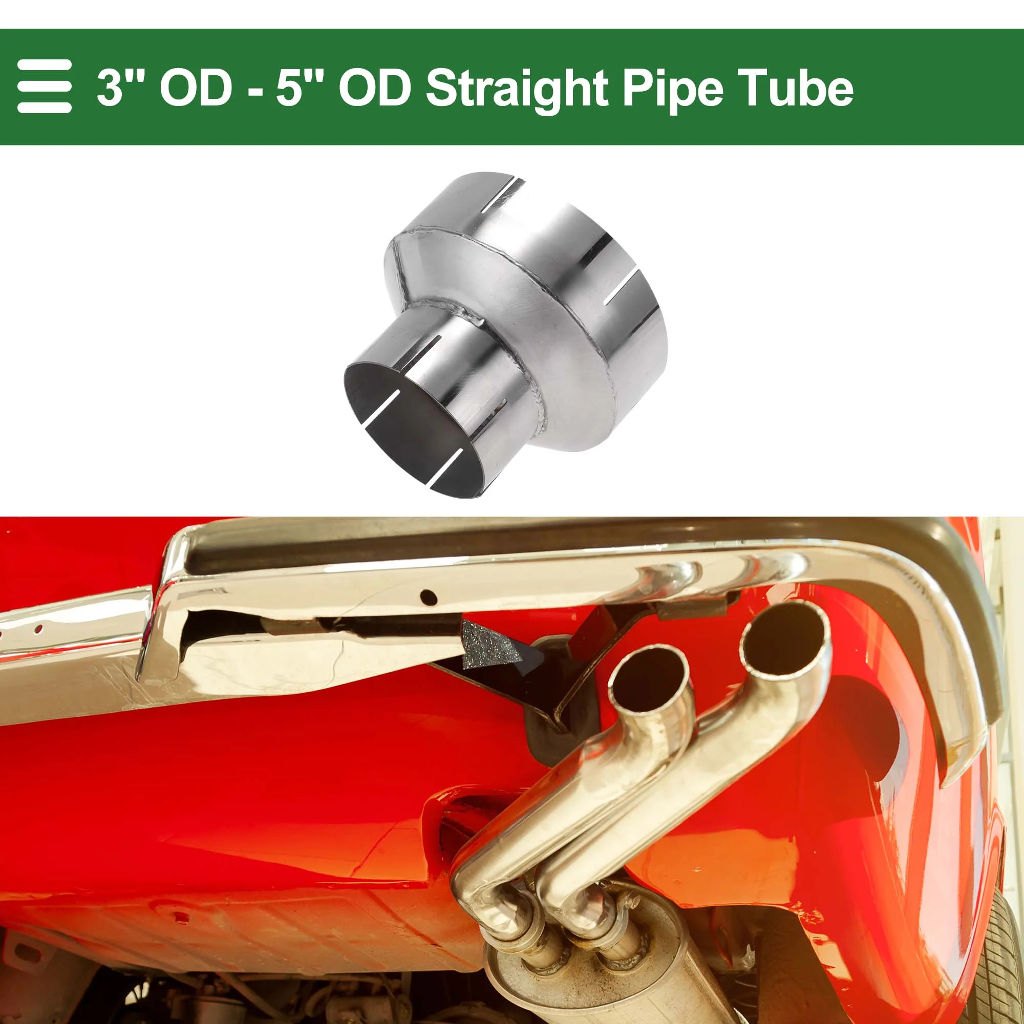3" OD - 5" OD Mandrel Exhaust Bend Elbow Concentric Reducer Pipe Adapter - Image 2