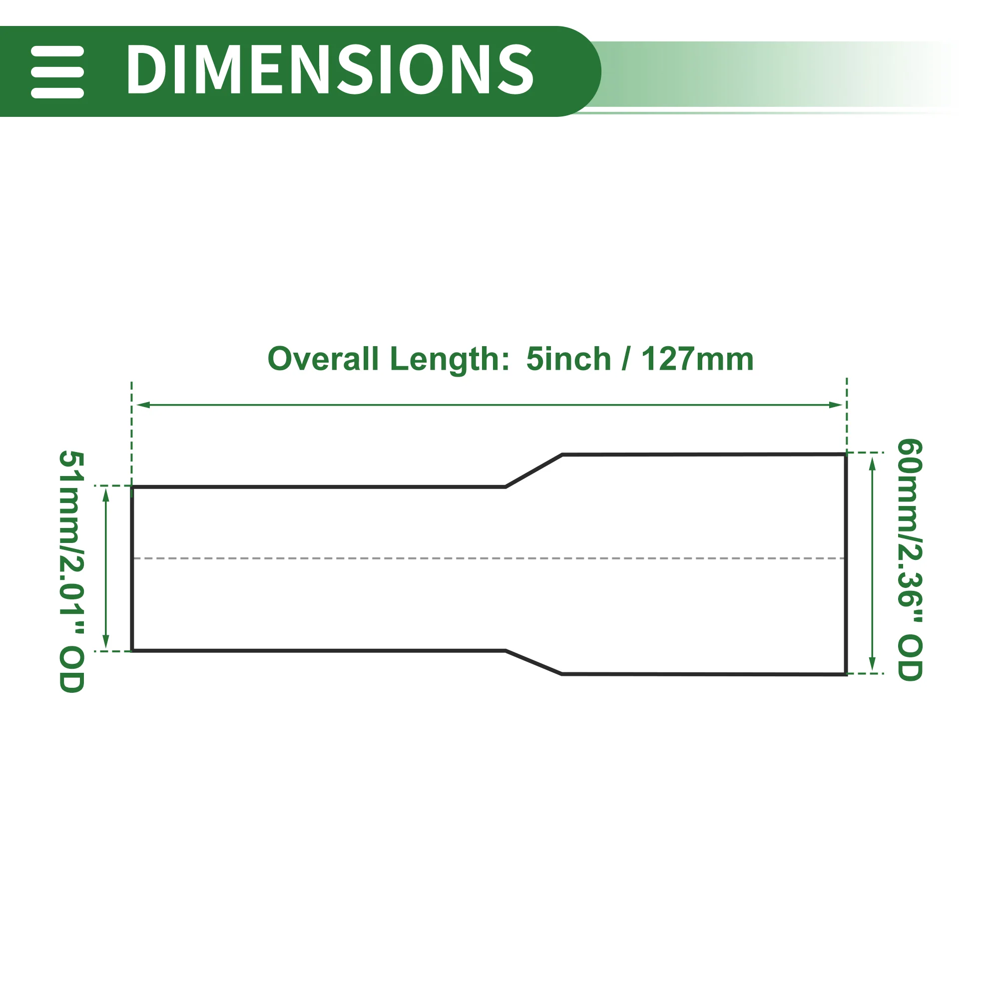 2" OD-2.35" OD Mandrel Exhaust Bend Elbow Concentric Reducer Pipe Adapter - Image 3