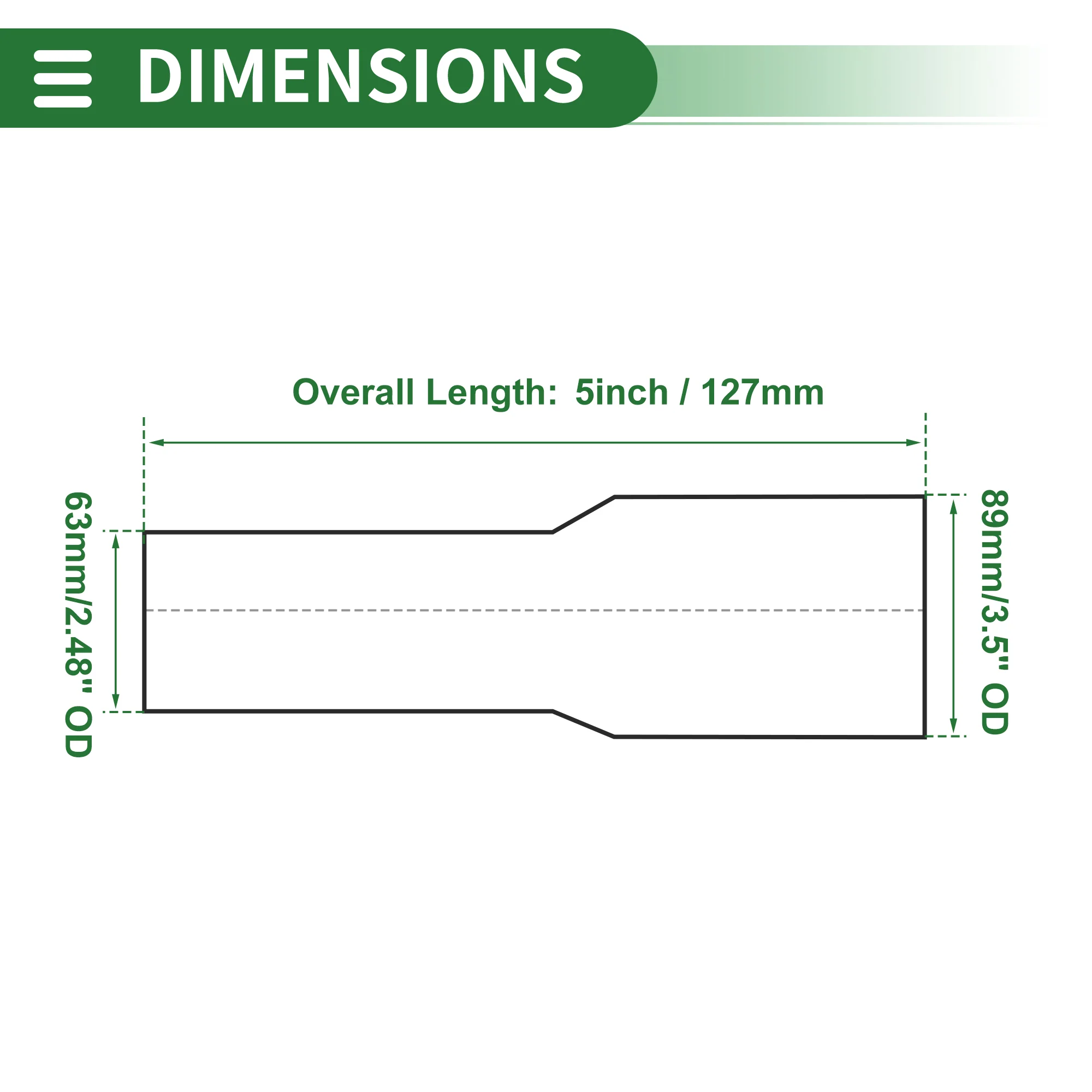 2.5" OD-3.5" OD Mandrel Exhaust Bend Elbow Concentric Reducer Pipe Adapter - Image 3