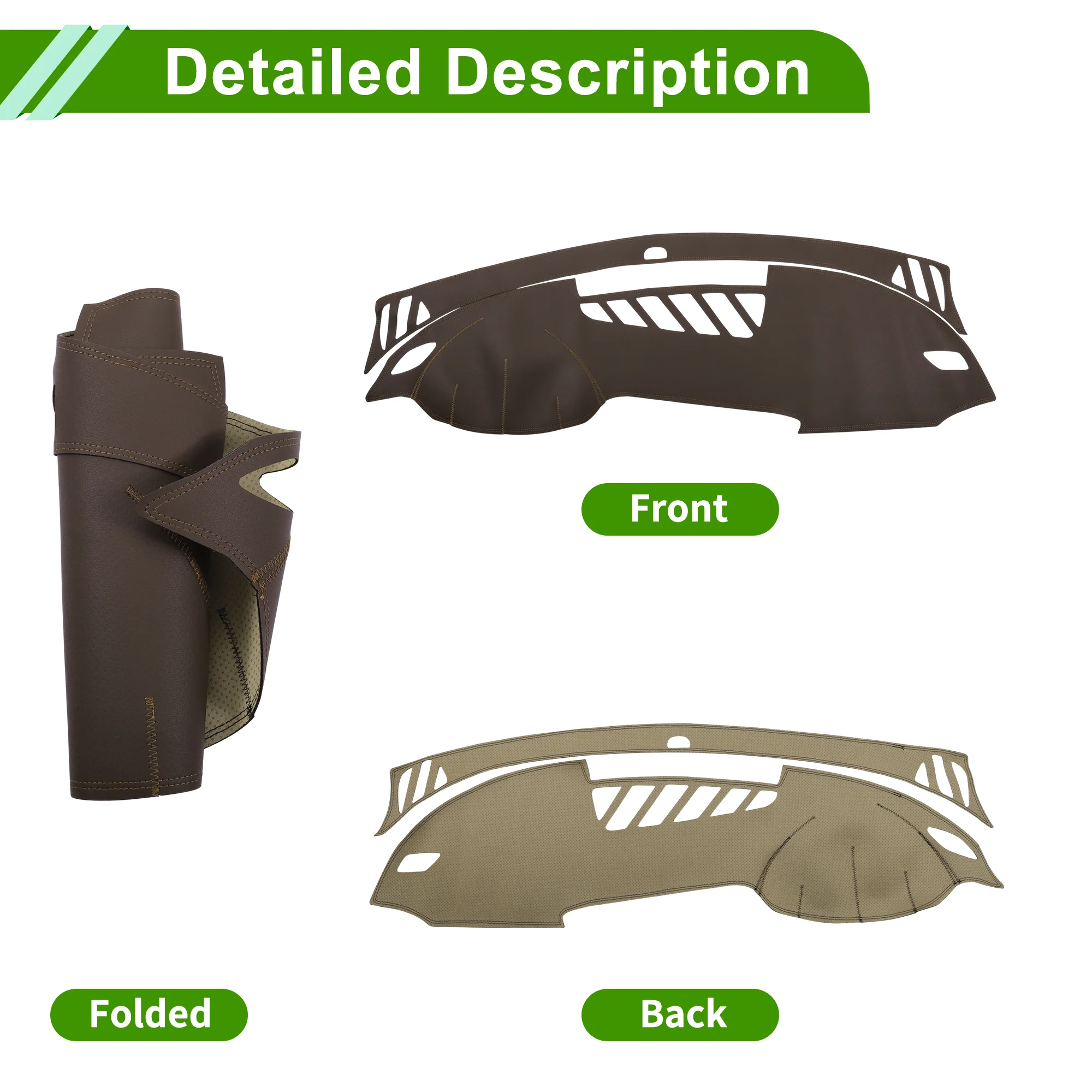 Dashboard Cover for Audi A6L 2012-2018 Dash Cover Mat Brown 1 Pcs - Image 4
