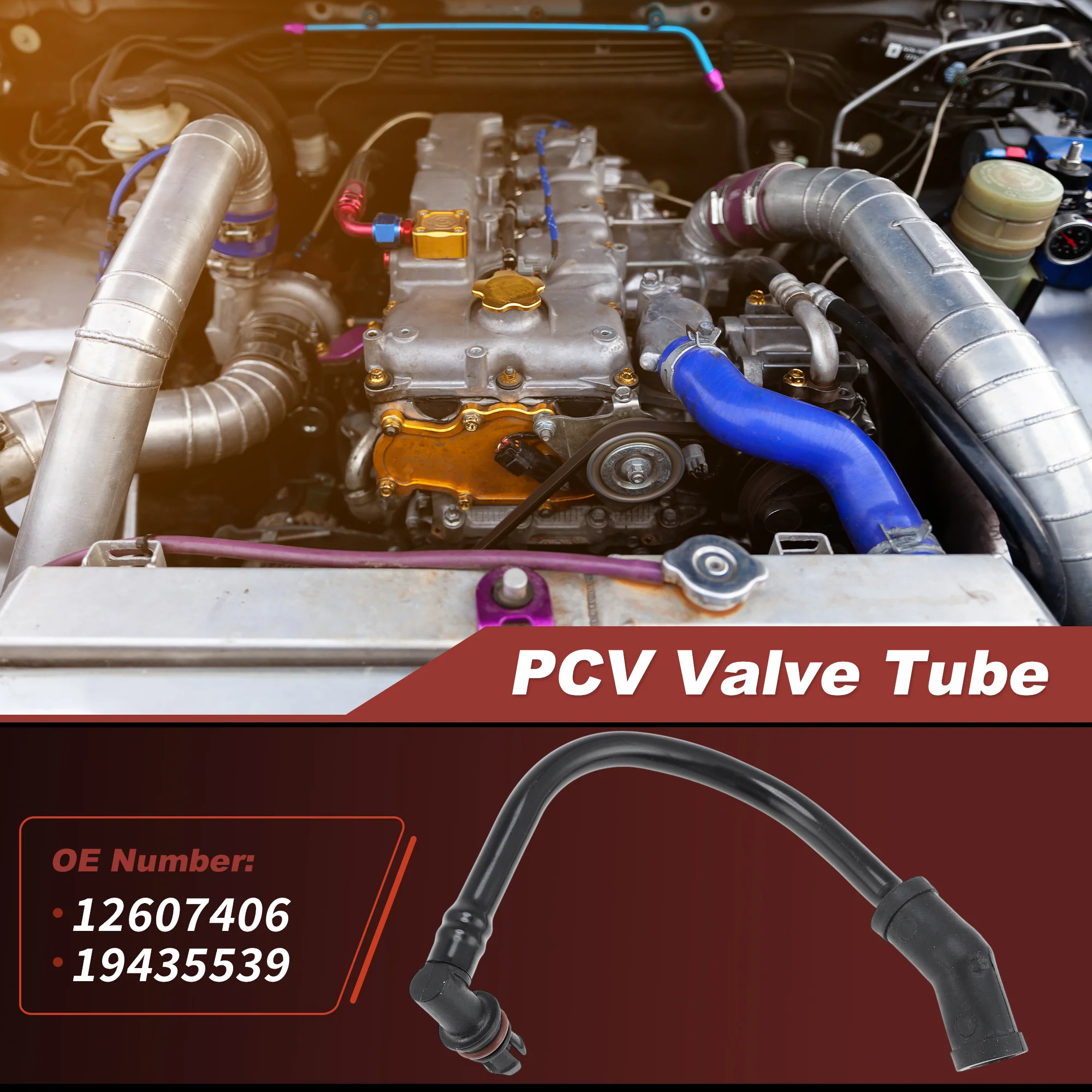 No.12607406 PCV Valve Tube for Chevy Silverado for GMC Sierra 1500 2500 07-08 - Image 2