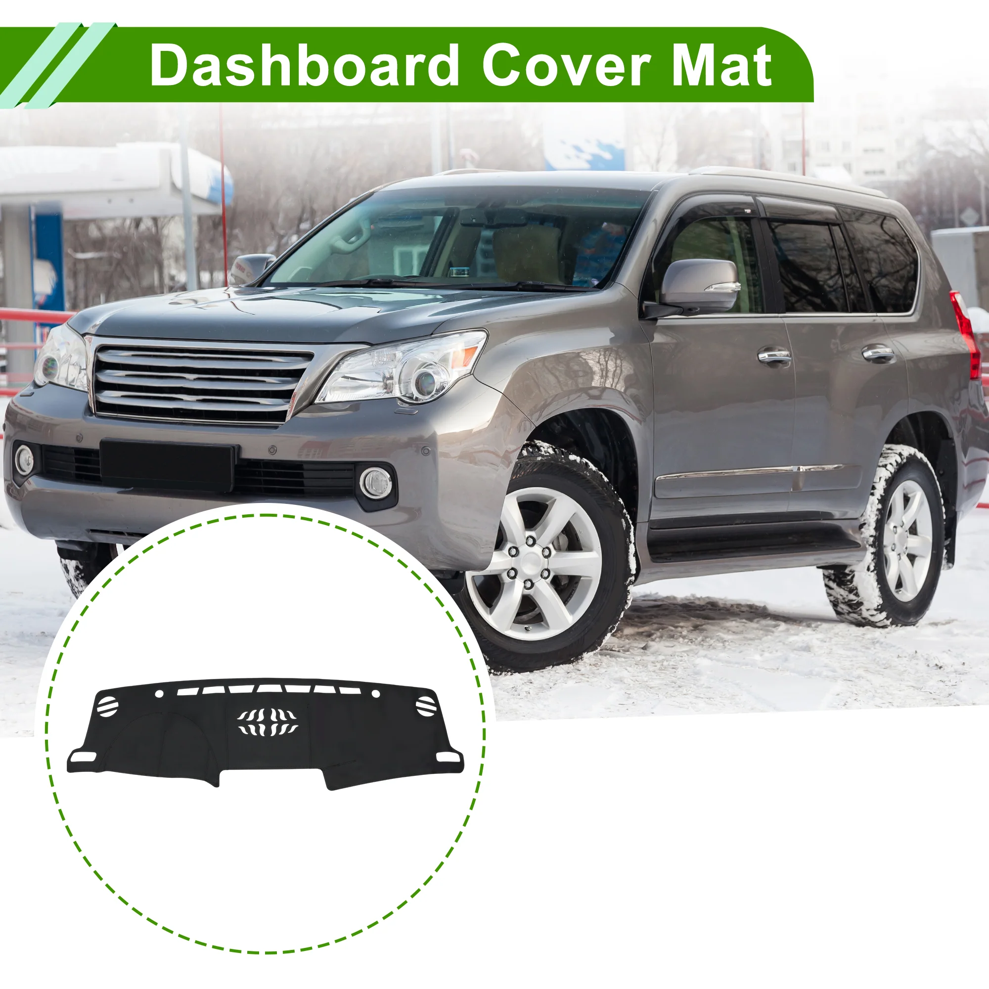 Dashboard Cover for Lexus GX460 2010-2022 Black Leather 1 Pc - Image 2