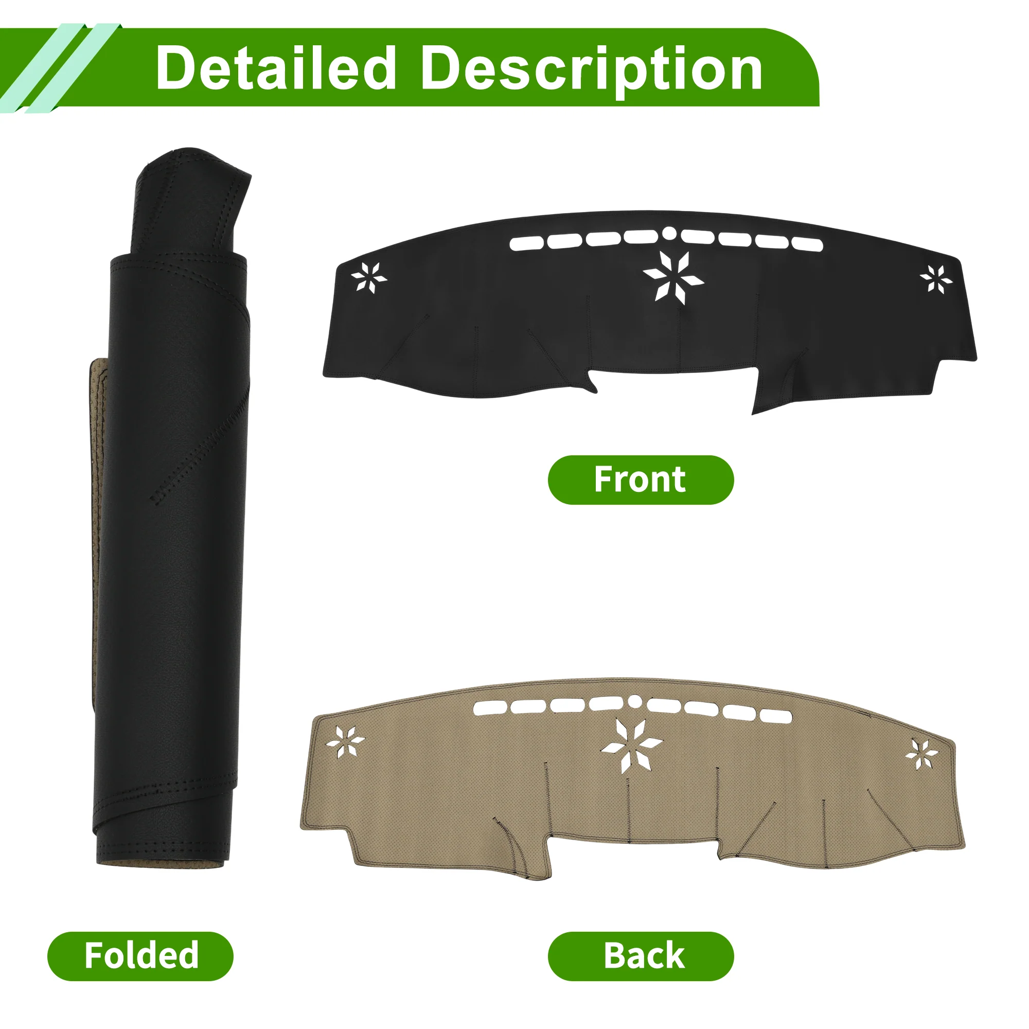 Dashboard Cover for Lexus LS460 2007-2012 Black Leather 1 Pc - Image 4