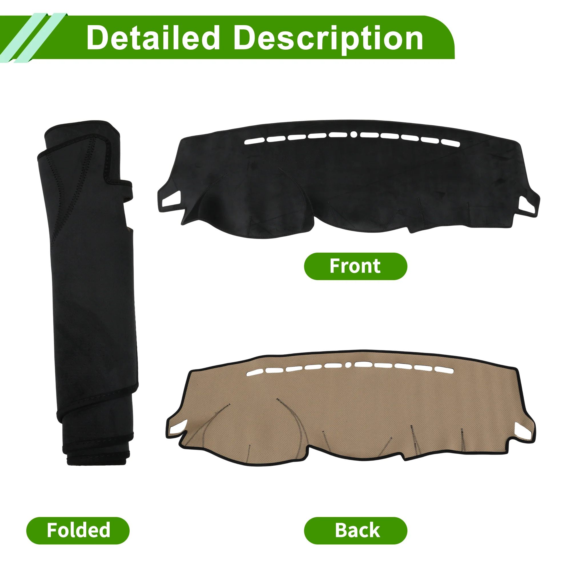 Dashboard Cover for Hyundai Elantra 2007-2010 Black Flannel 1 Pc - Image 4