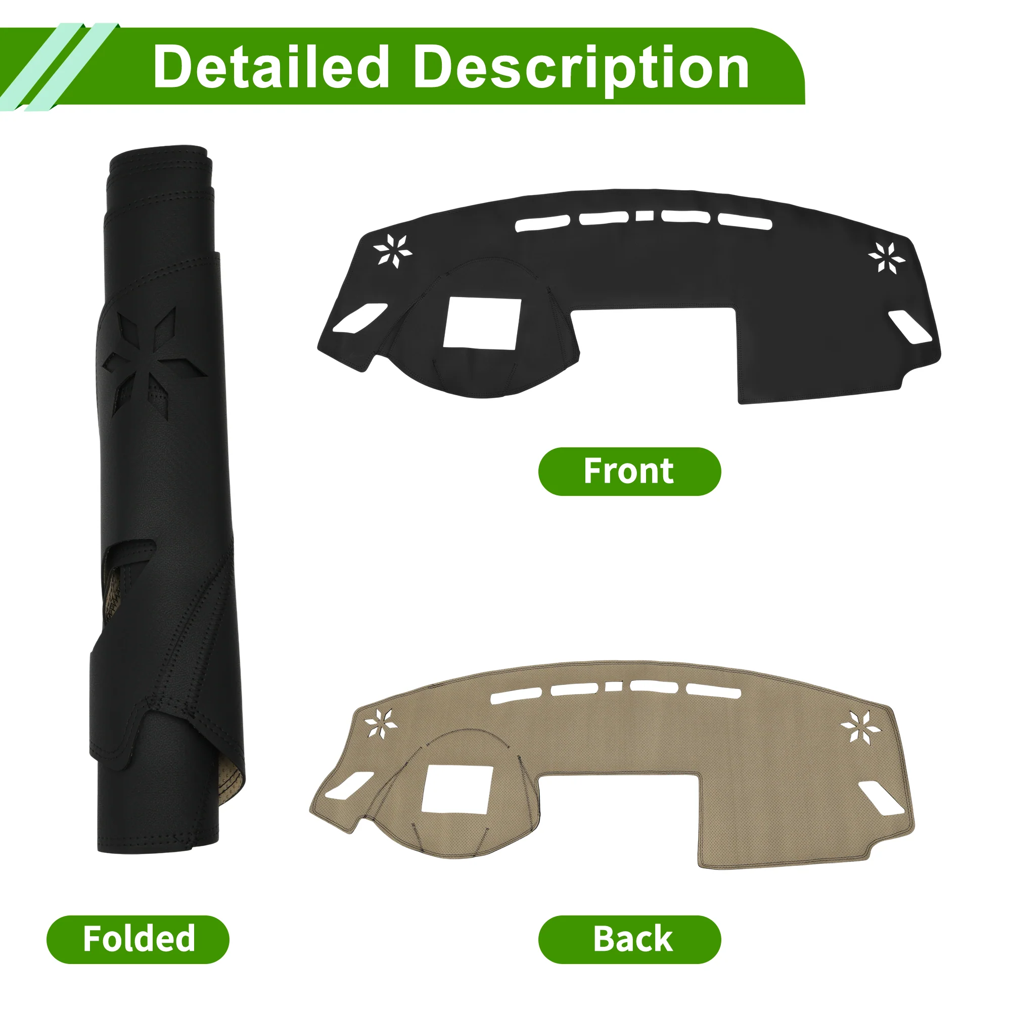 Dashboard Cover for Mitsubishi Eclipse Cross 2018-2025 Black Leather 1Pc - Image 4