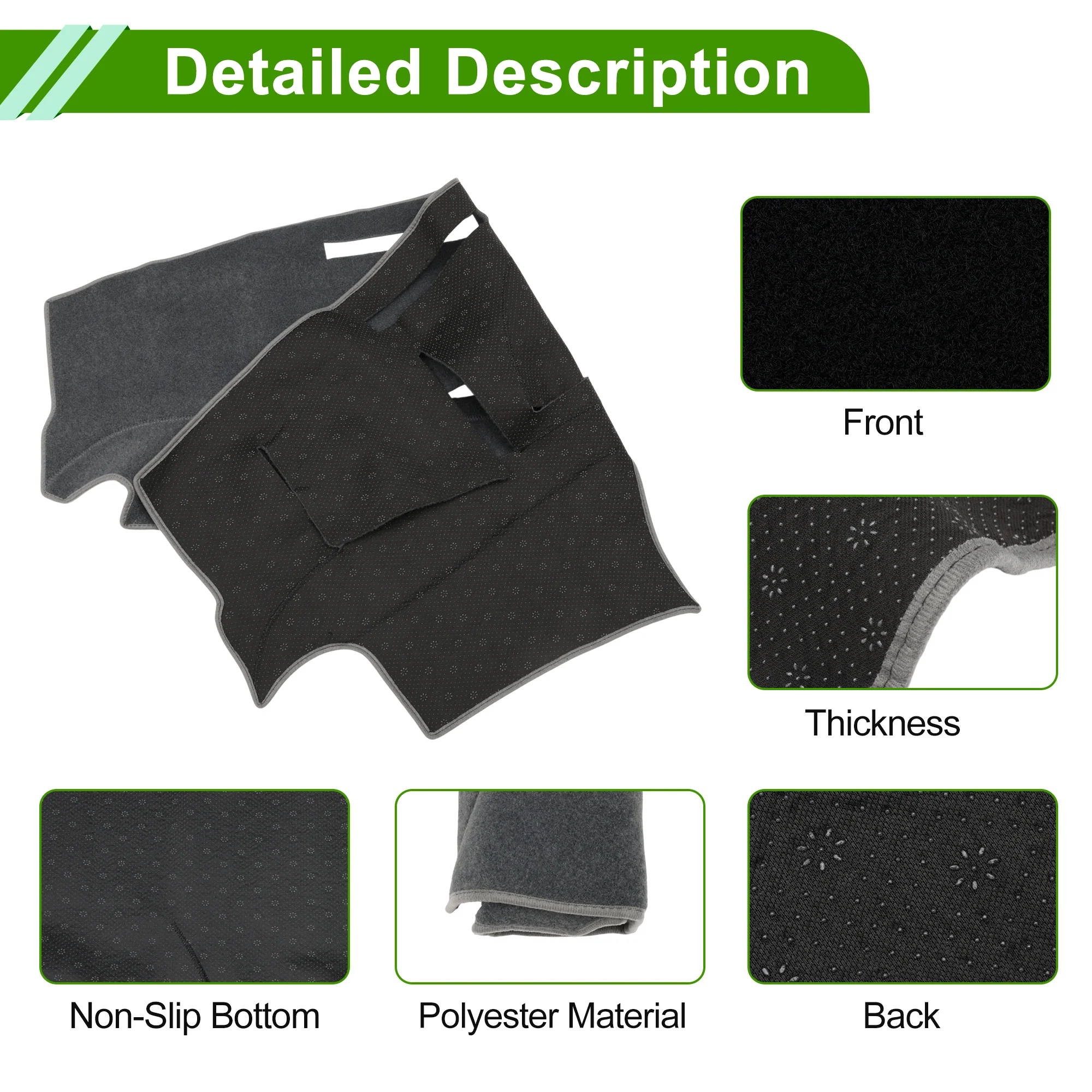 Dashboard Cover for Mitsubishi Eclipse 2006-2012 Gray Polyester 1 Pc - Image 6
