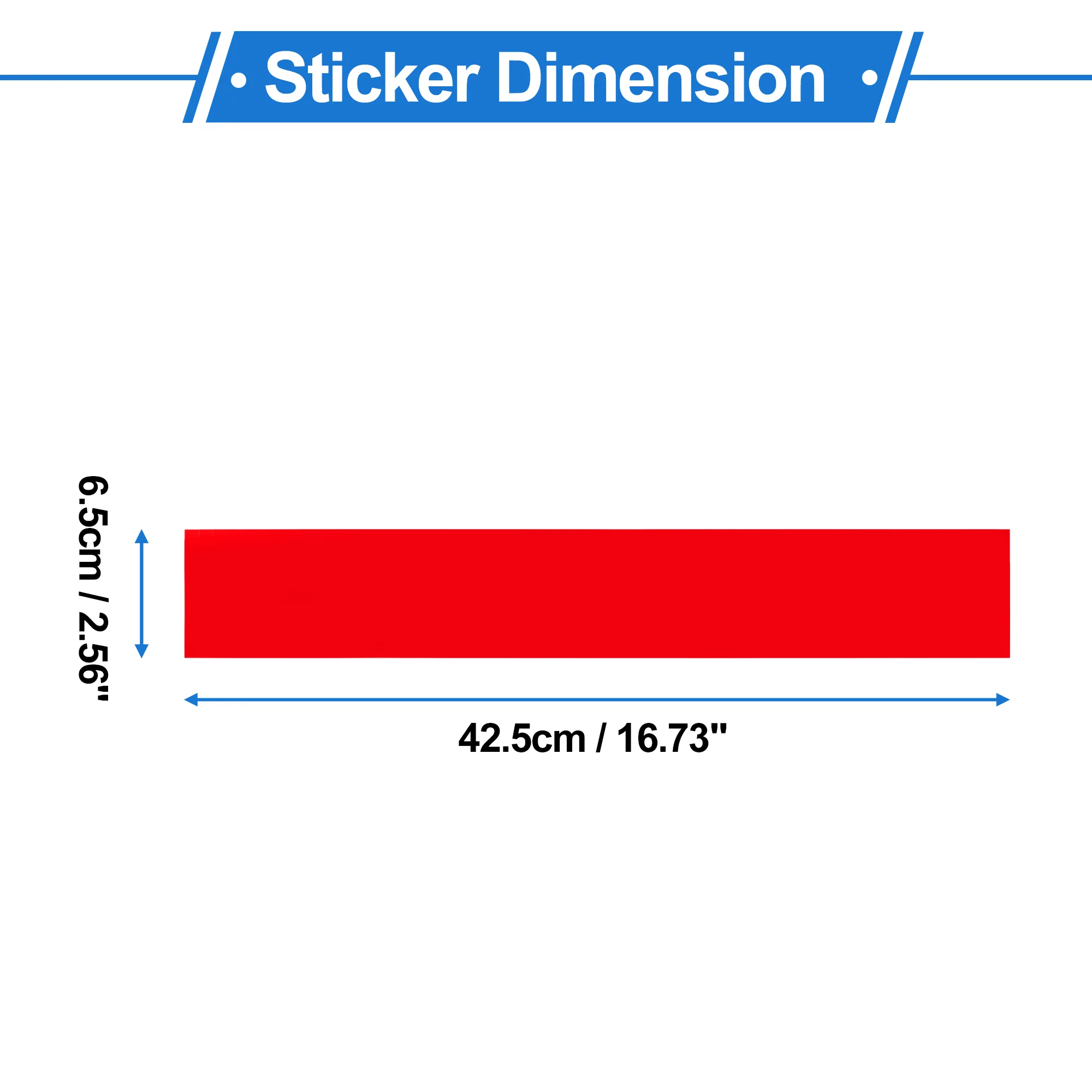 Solid Color Stripe Pattern Car Bumper Sticker Decal Waterproof Red 42.5x6.5cm - Image 3