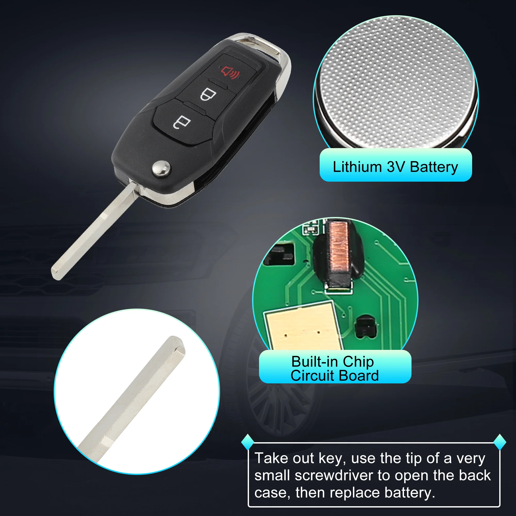 N5F-A08TBLP 433MHz Keyless Entry Remote Key Fob for Ford F-250 Expedition 23-24 - Image 4