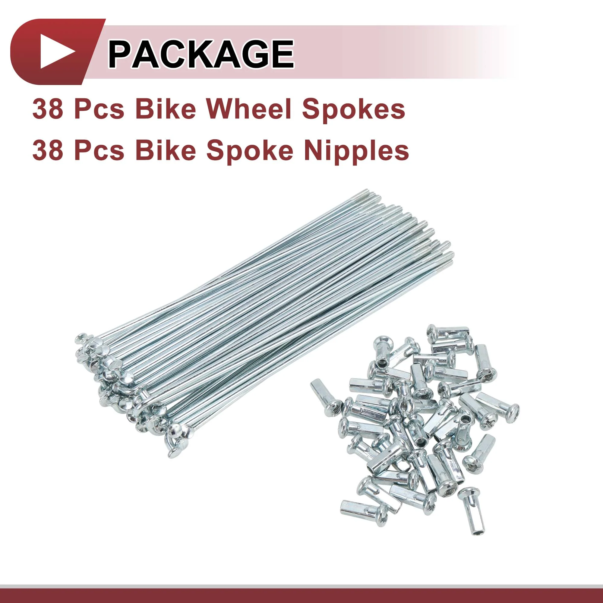 38 Set 12G Bicycle Spokes 127mm Bike Wheel Spokes Galvanized Carbon Steel - Image 5