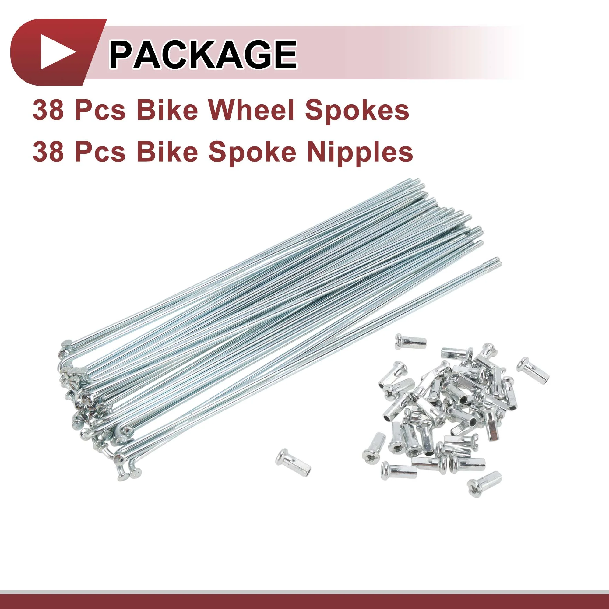 38 Set 12G Bicycle Spokes 189mm Bike Wheel Spokes Galvanized Carbon Steel - Image 5