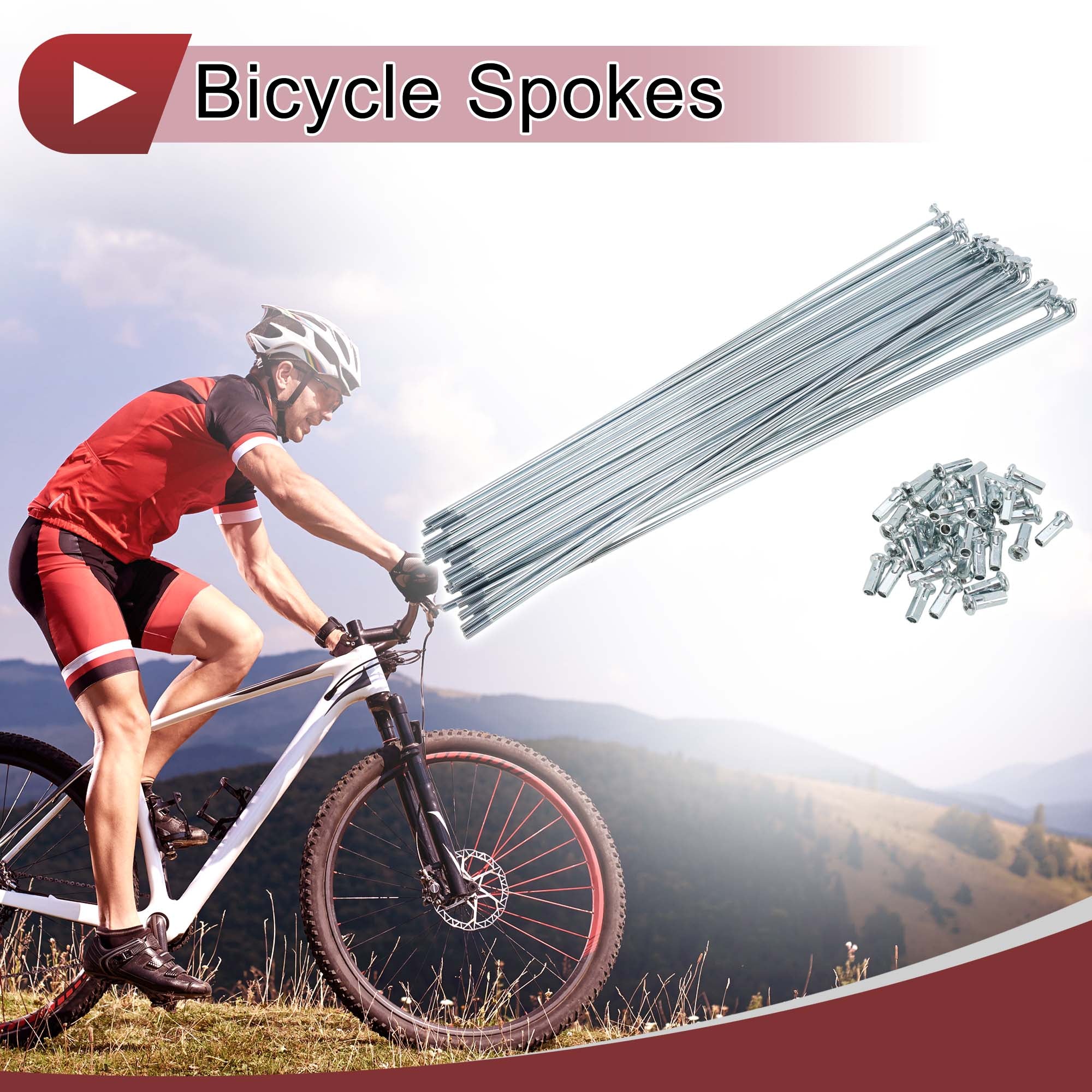 38 Set 12G Bicycle Spokes 260mm Bike Wheel Spokes Galvanized Carbon Steel - Image 2