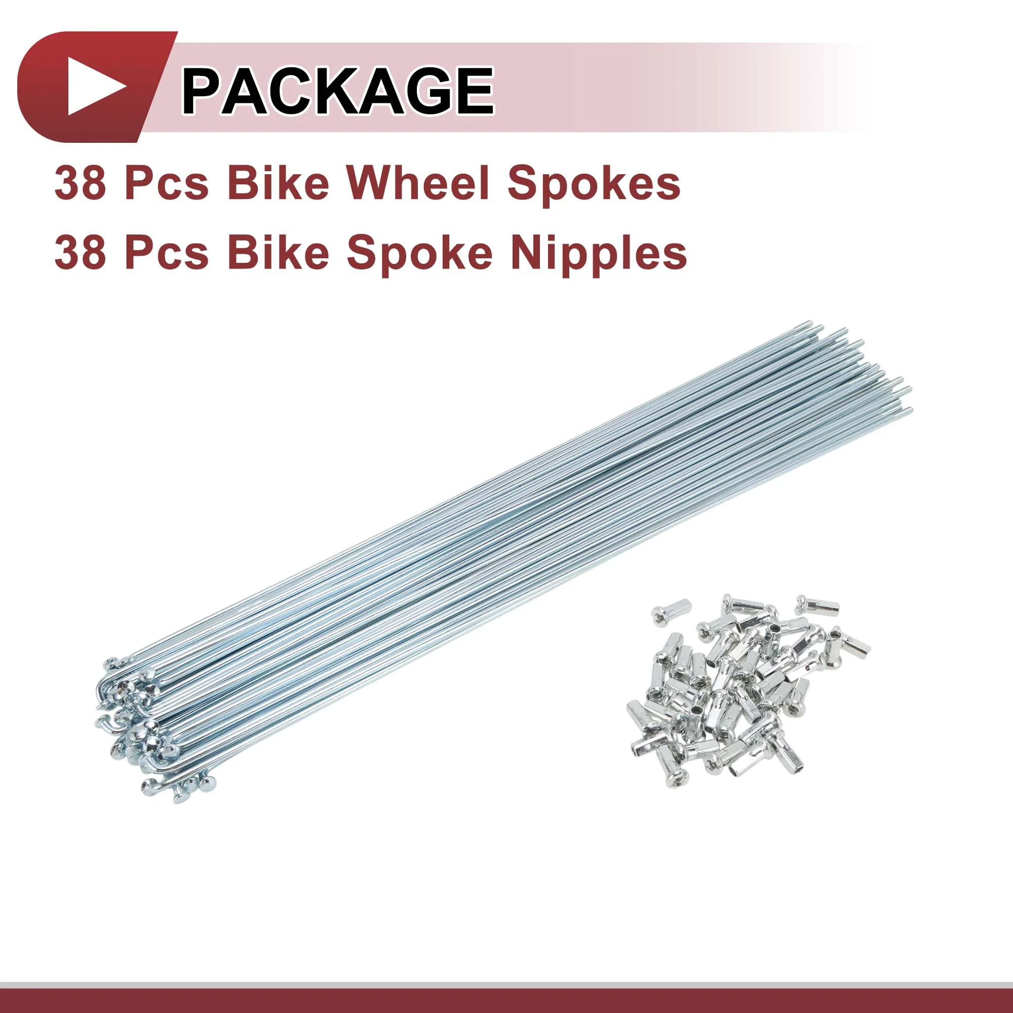 38 Set 12G Bicycle Spokes 290mm Bike Wheel Spokes Galvanized Carbon Steel - Image 5